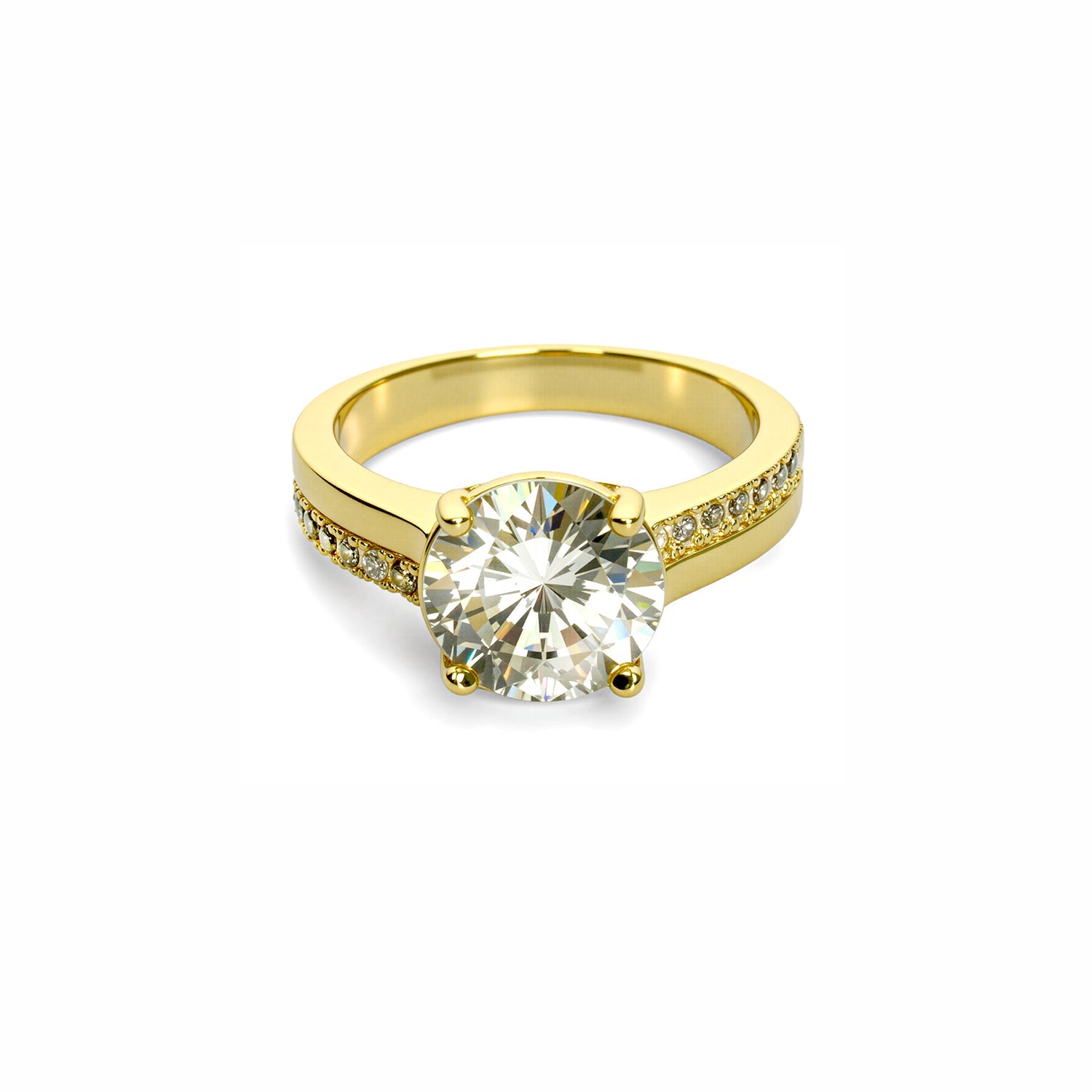 Round-Cut Side-Stone Ring