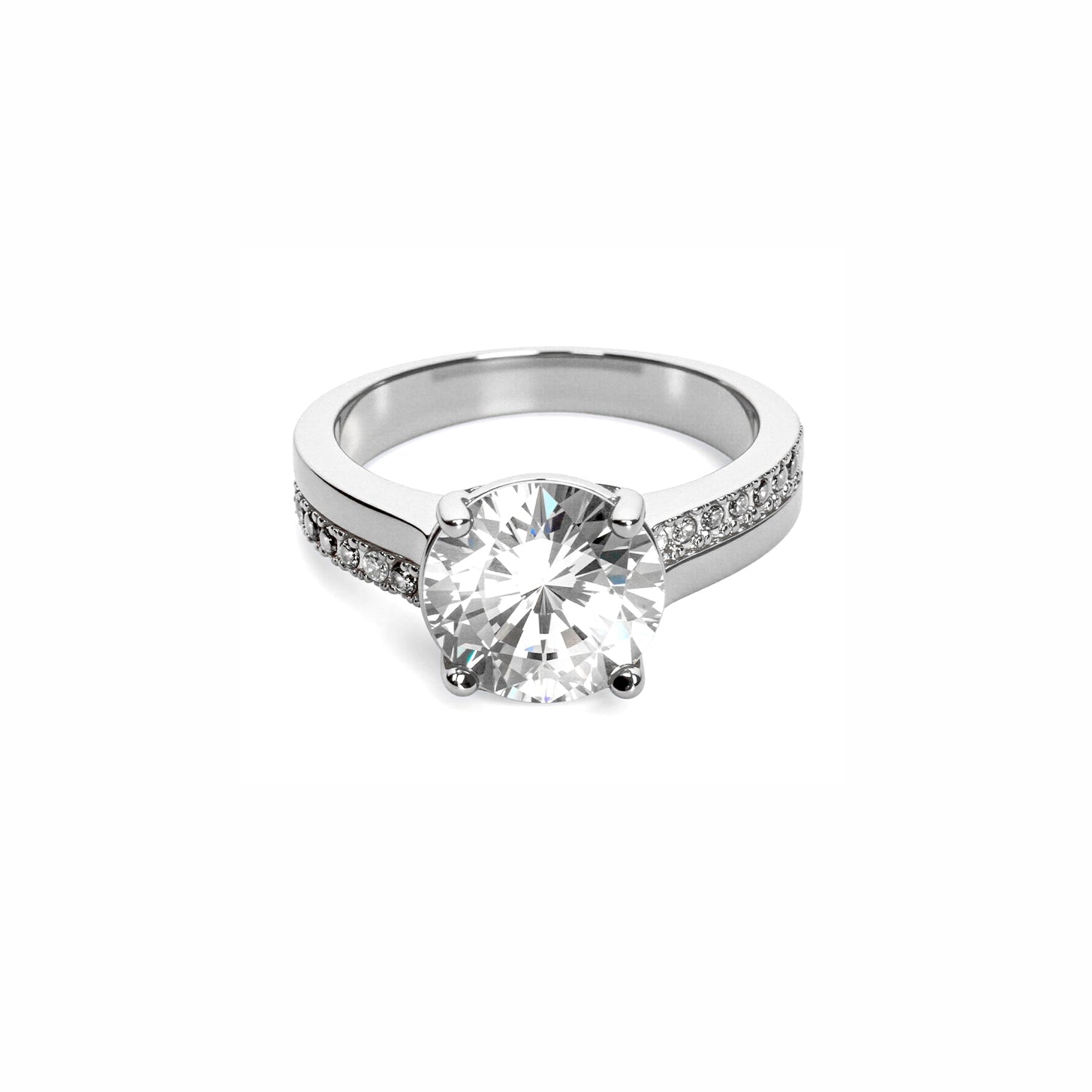 Round-Cut Side-Stone Ring