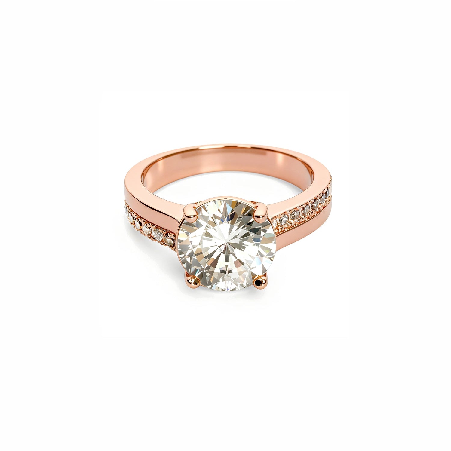 Round-Cut Side-Stone Ring