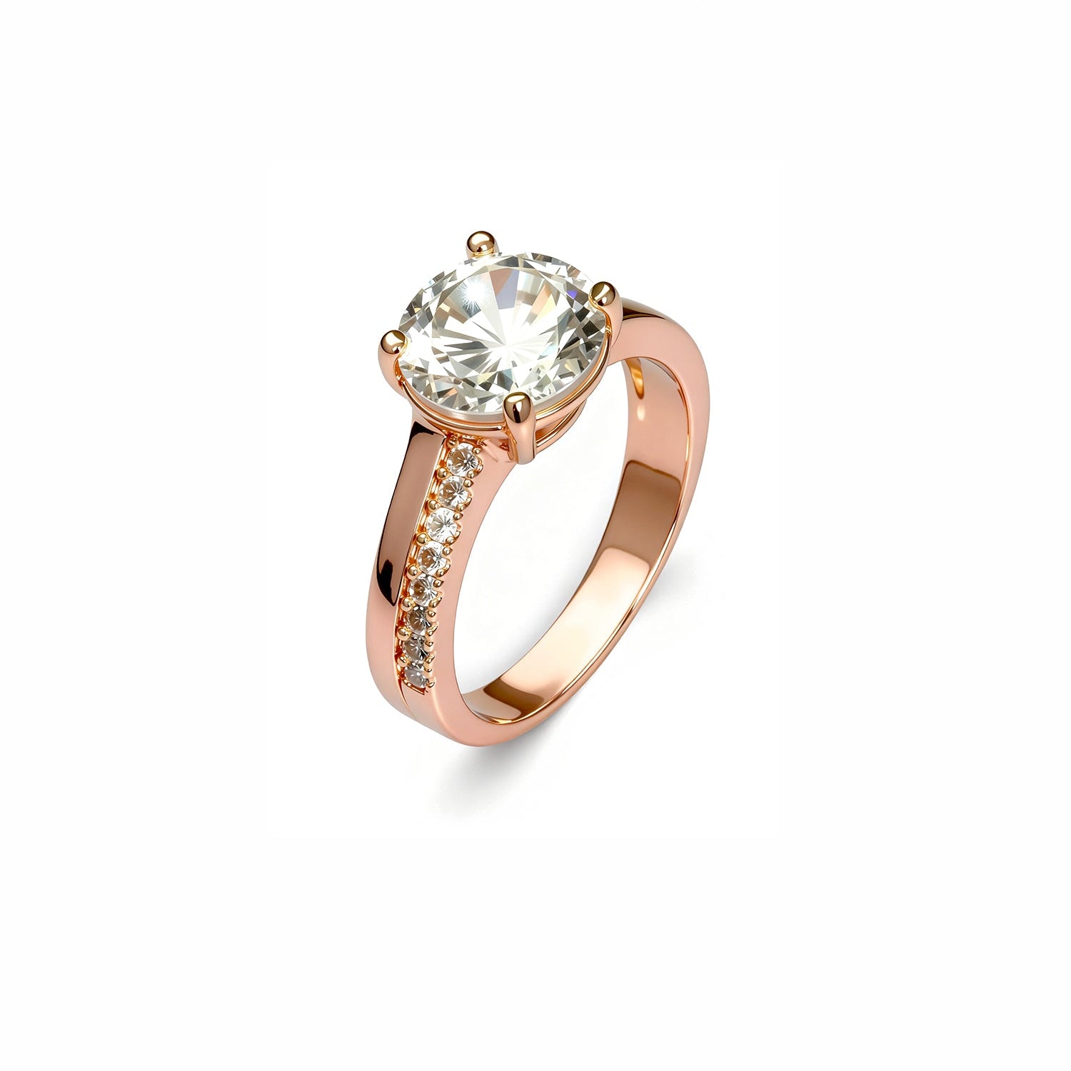 Round-Cut Side-Stone Ring