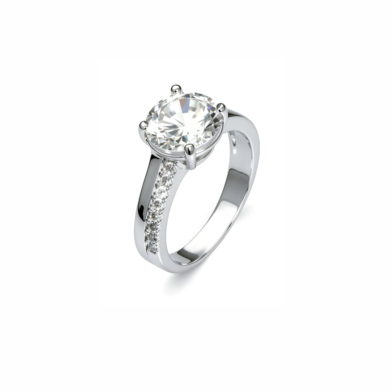 Round-Cut Side-Stone Ring