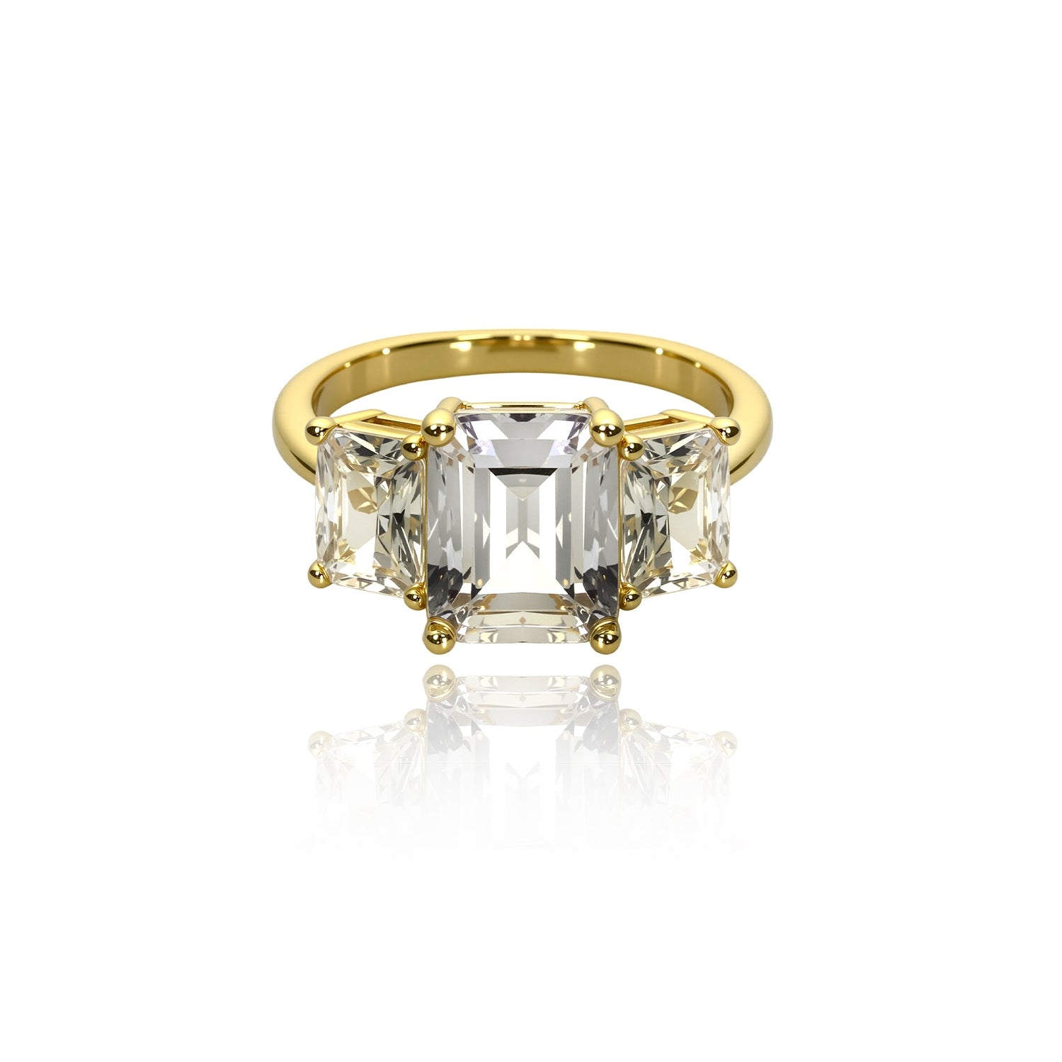 Three-Stone Emerald Cut Ring