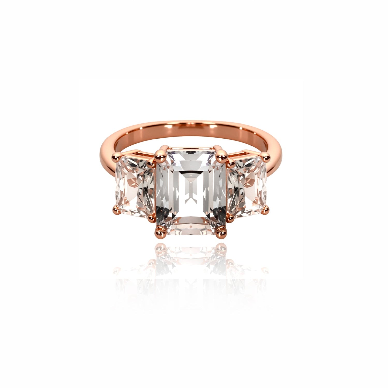Three-Stone Emerald Cut Ring