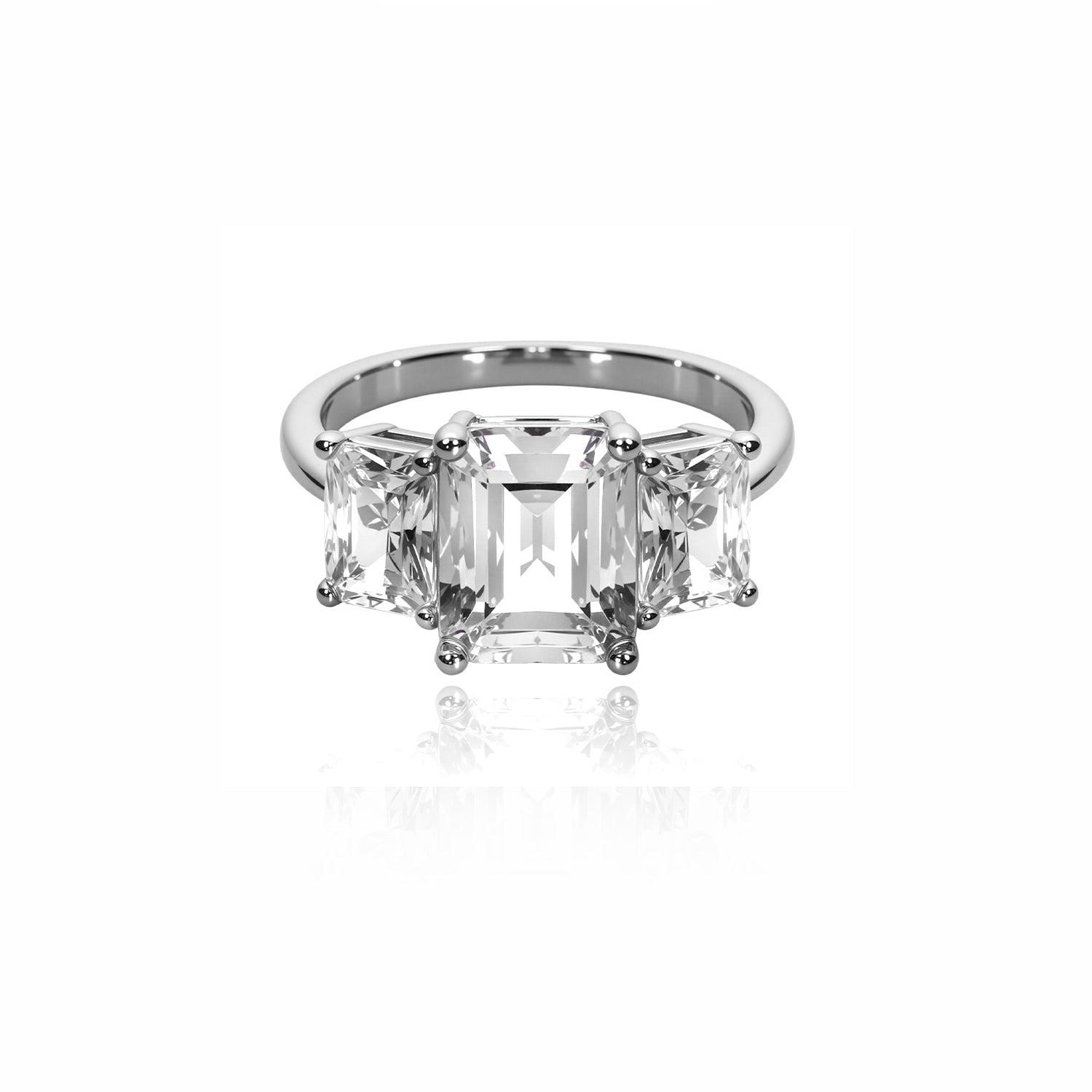 Three-Stone Emerald Cut Ring