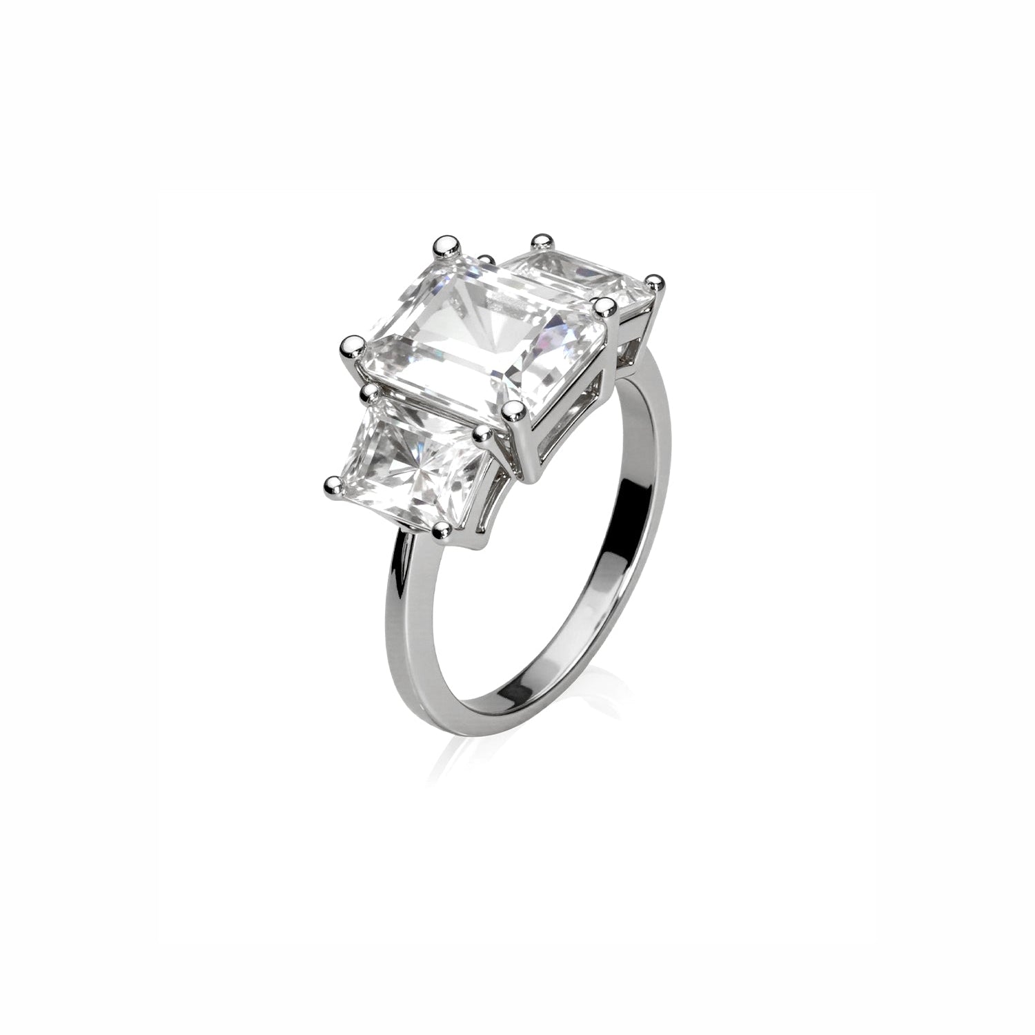 Three-Stone Emerald Cut Ring
