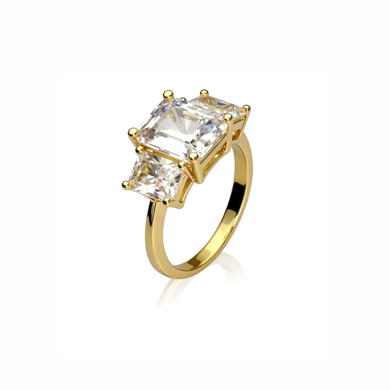 Three-Stone Emerald Cut Ring