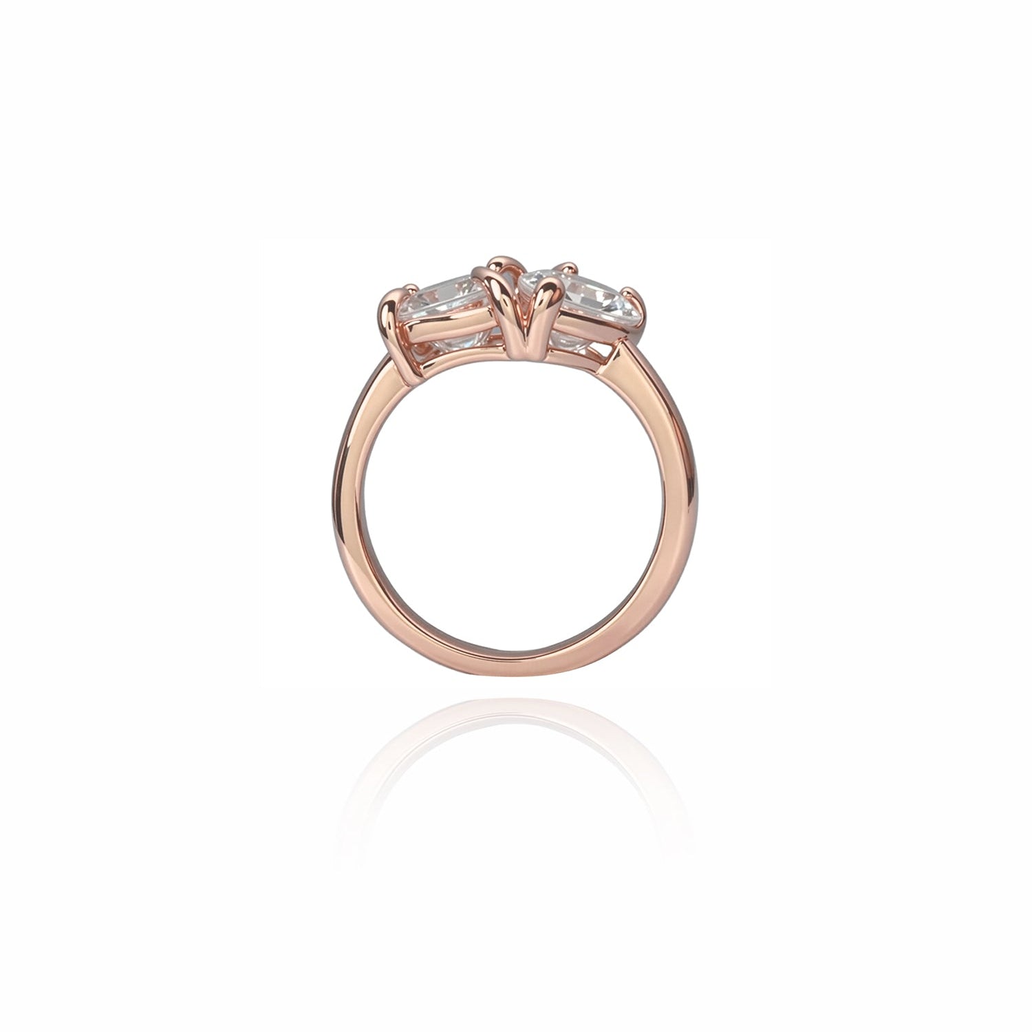 Two-Stone Diamond Ring – Emerald-Cut and Pear-Shaped Duo in Modern Prong Setting