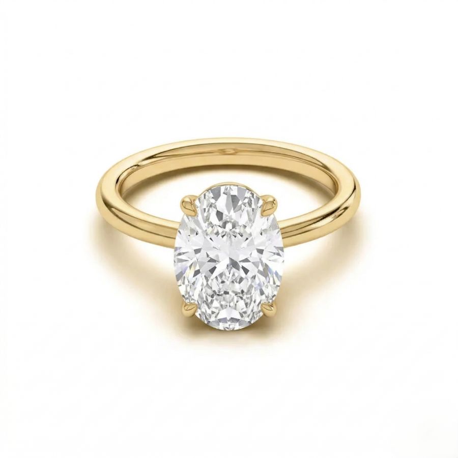Oval-Cut Diamond Solitaire Ring – Minimalist Prong Setting