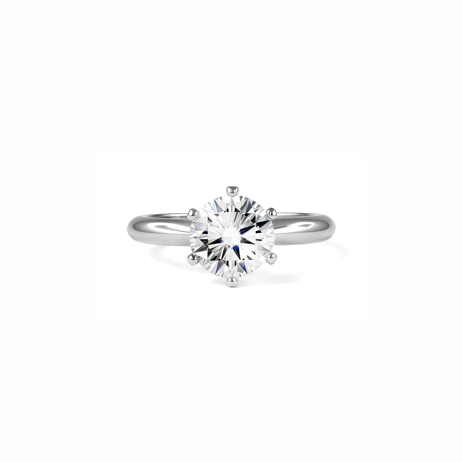 Round-Cut Diamond Solitaire Ring – Classic Six-Prong