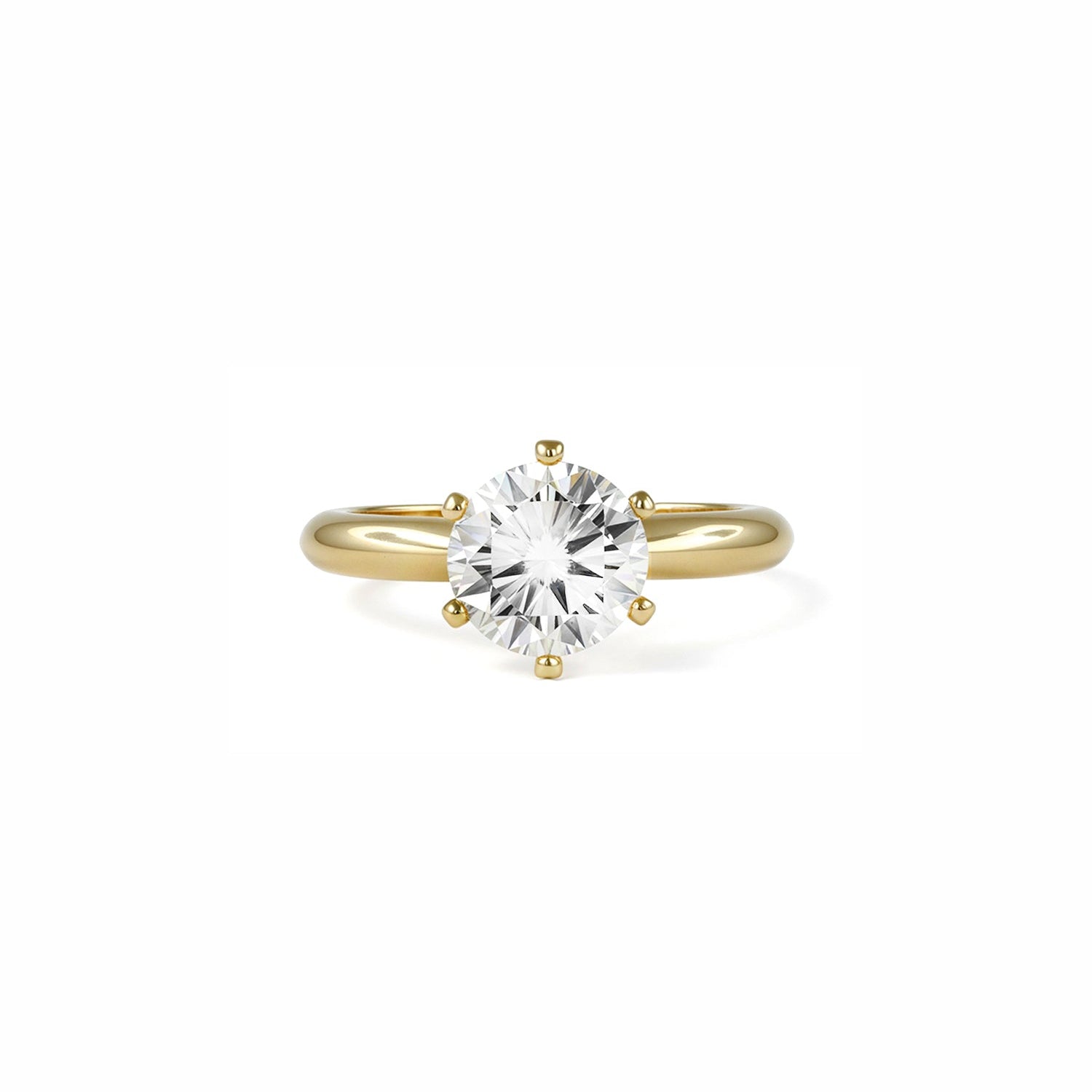 Round-Cut Diamond Solitaire Ring – Classic Six-Prong
