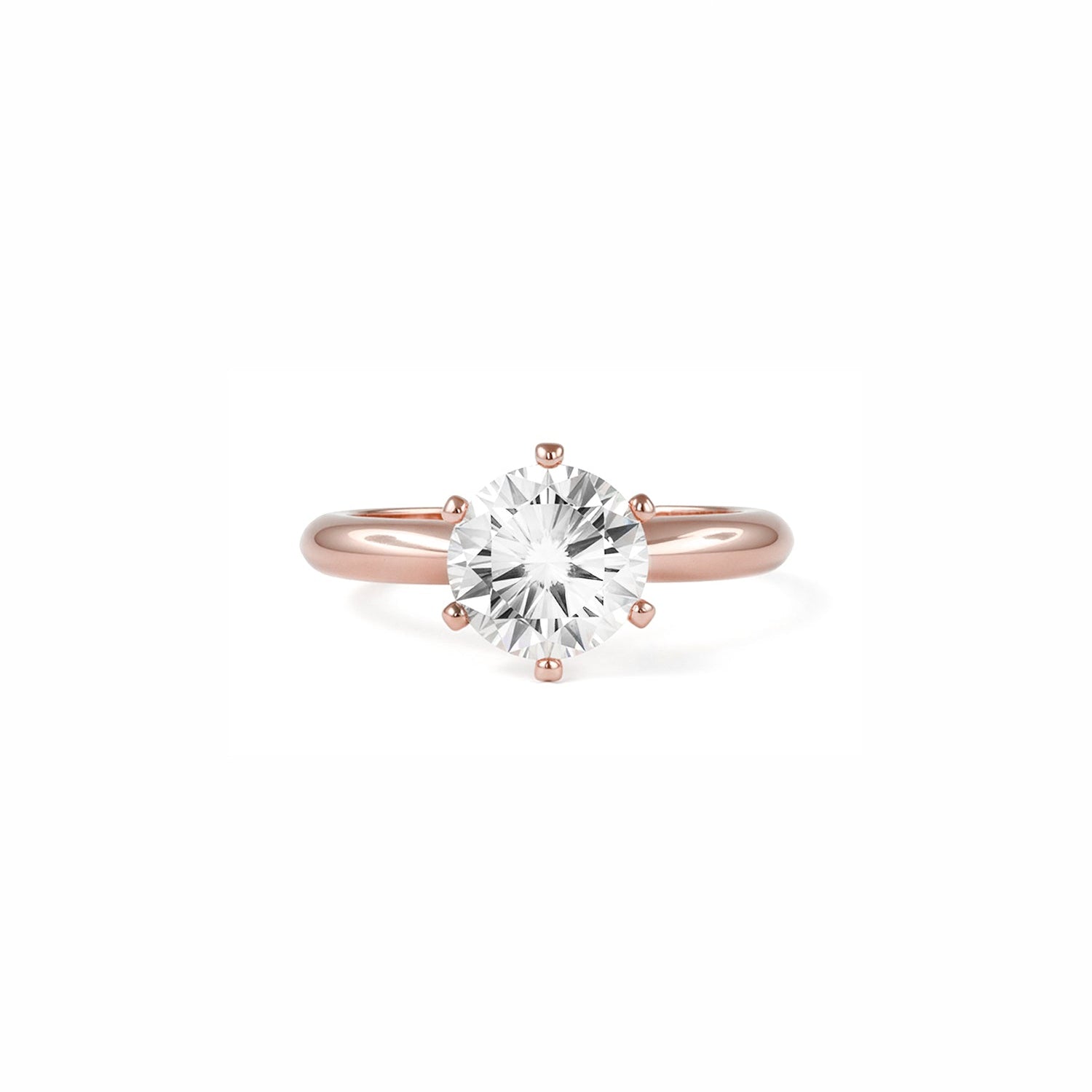 Round-Cut Diamond Solitaire Ring – Classic Six-Prong