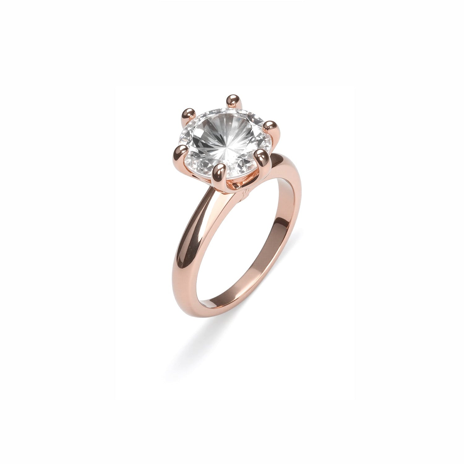 Round-Cut Diamond Solitaire Ring – Classic Six-Prong