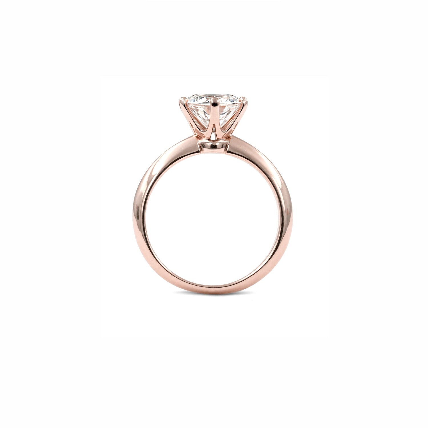 Round-Cut Diamond Solitaire Ring – Classic Six-Prong