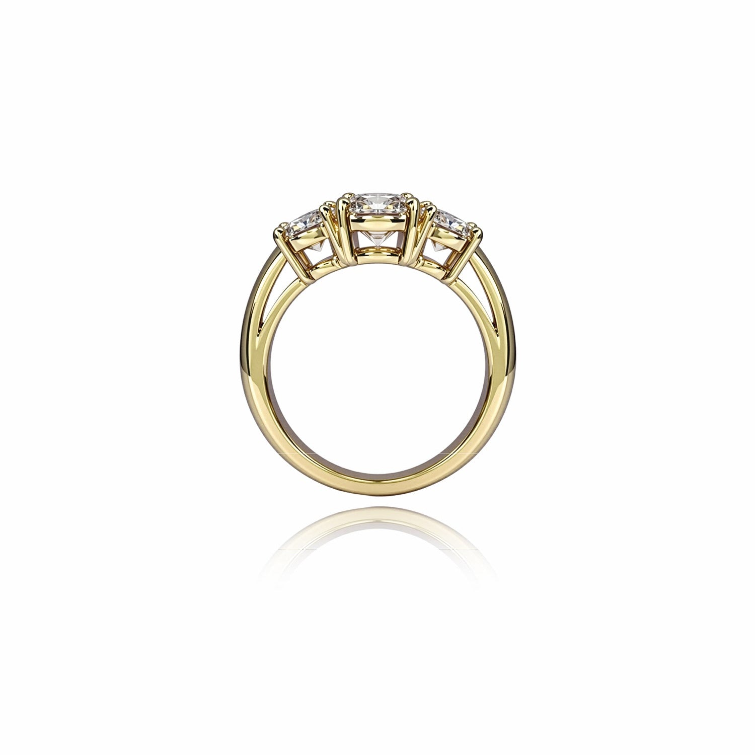 Three-Stone Diamond Ring – Round-Cut Trio in Classic Prong Setting