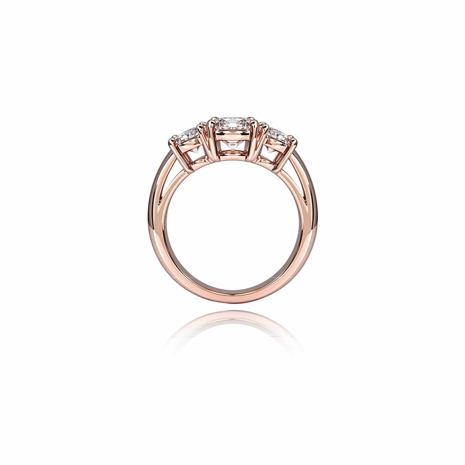 Three-Stone Diamond Ring – Round-Cut Trio in Classic Prong Setting