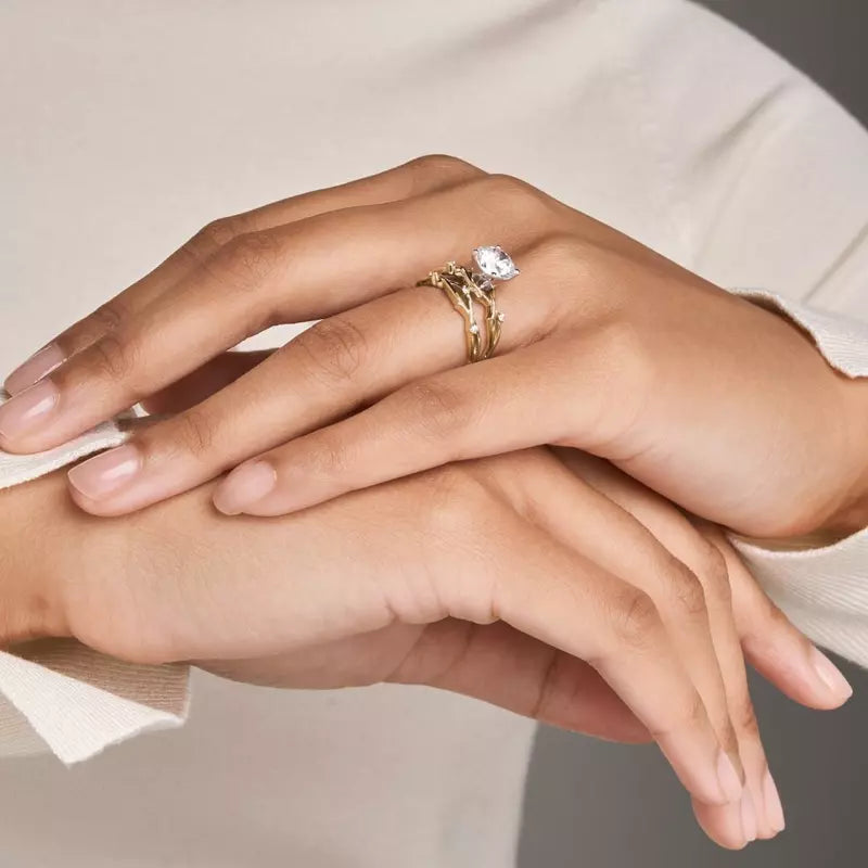 Nature Inspired Pear Engagement Ring