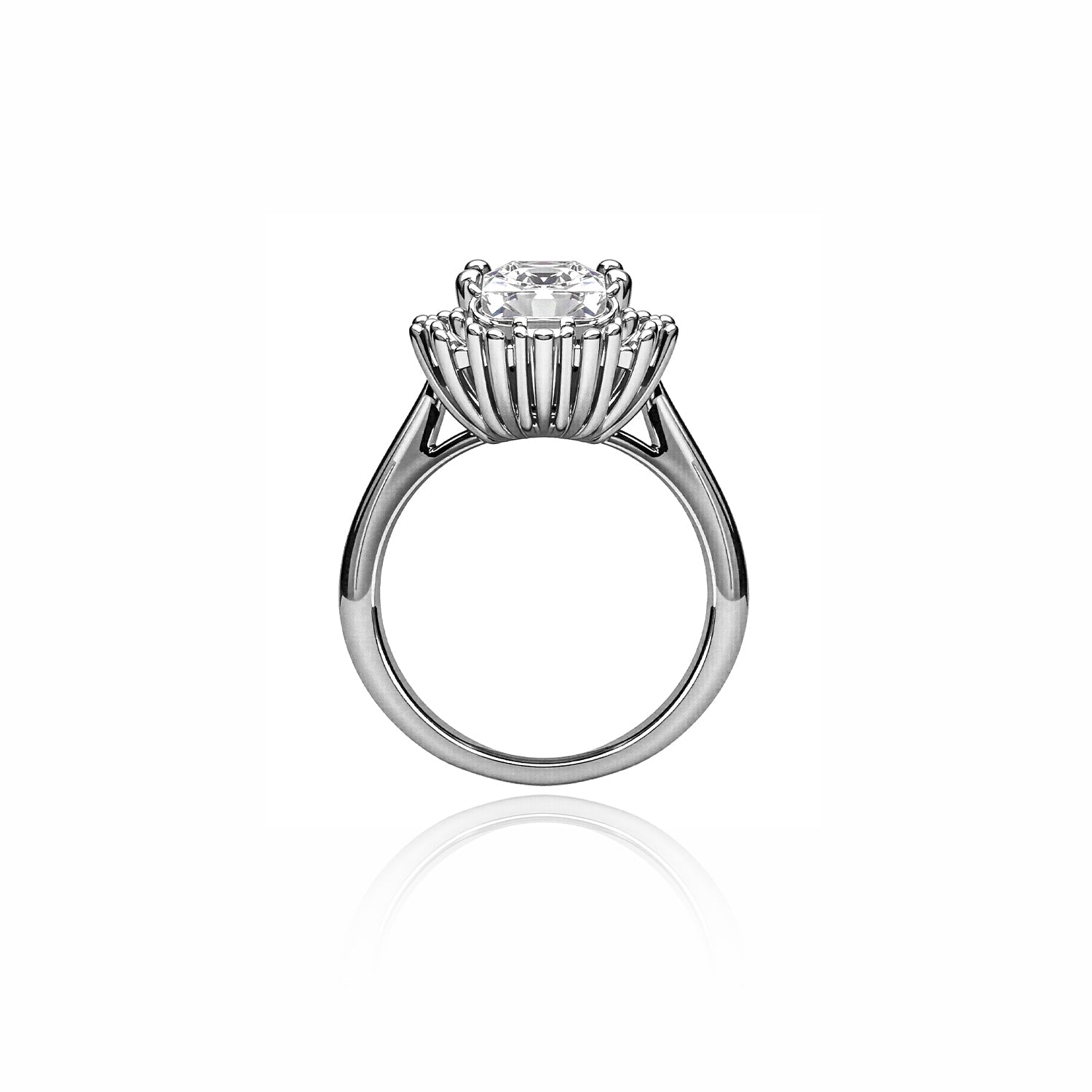 Gold Emerald-Cut Halo Ring