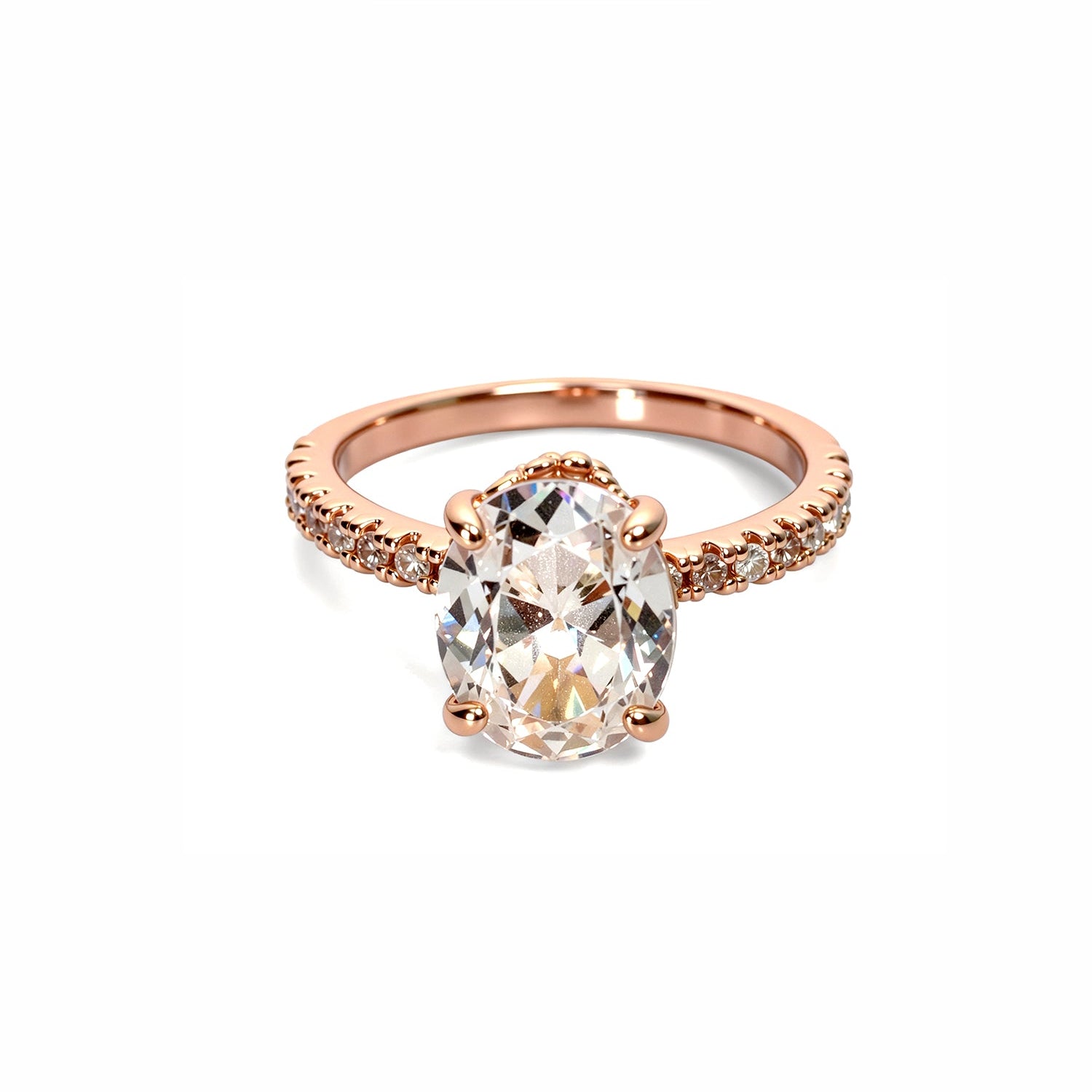 Gold Oval-Cut Engagement Ring