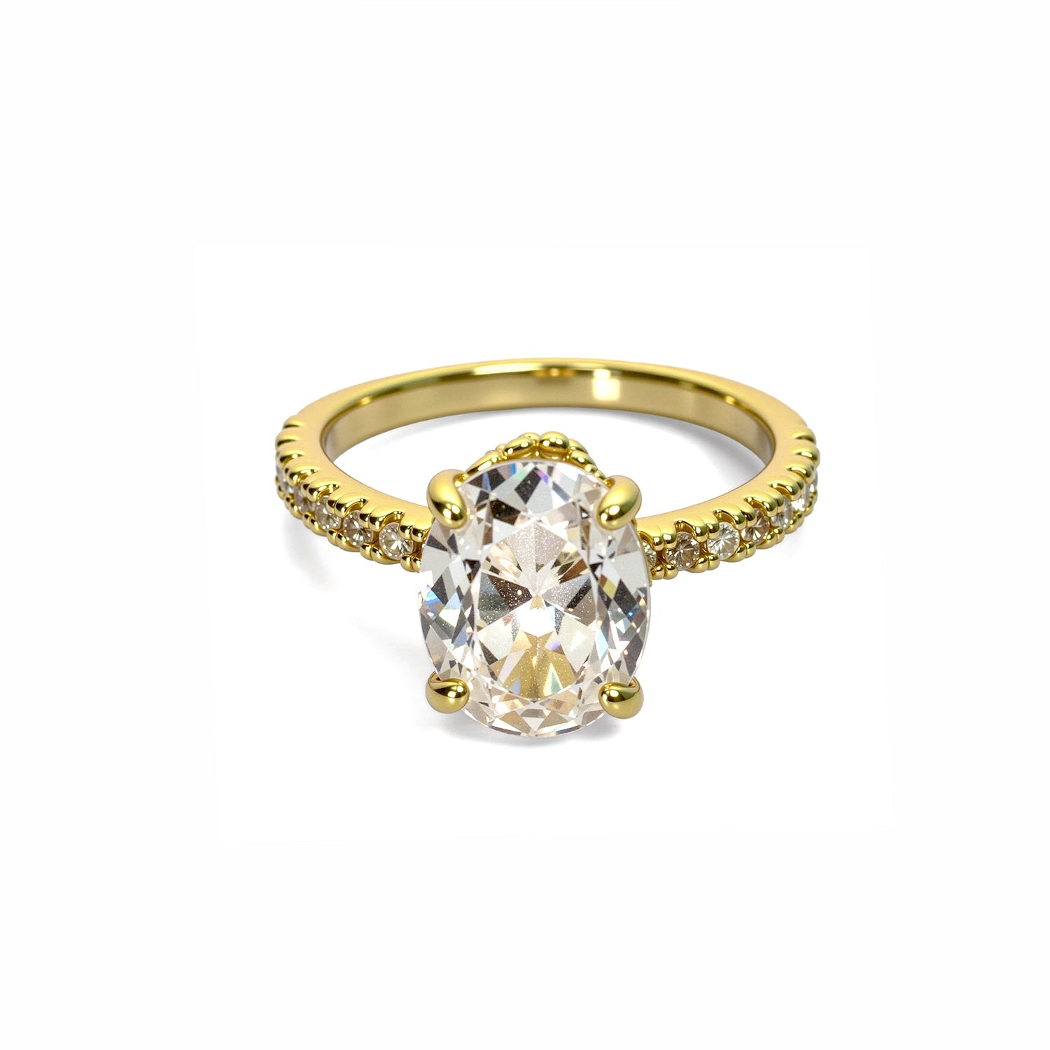 Gold Oval-Cut Engagement Ring