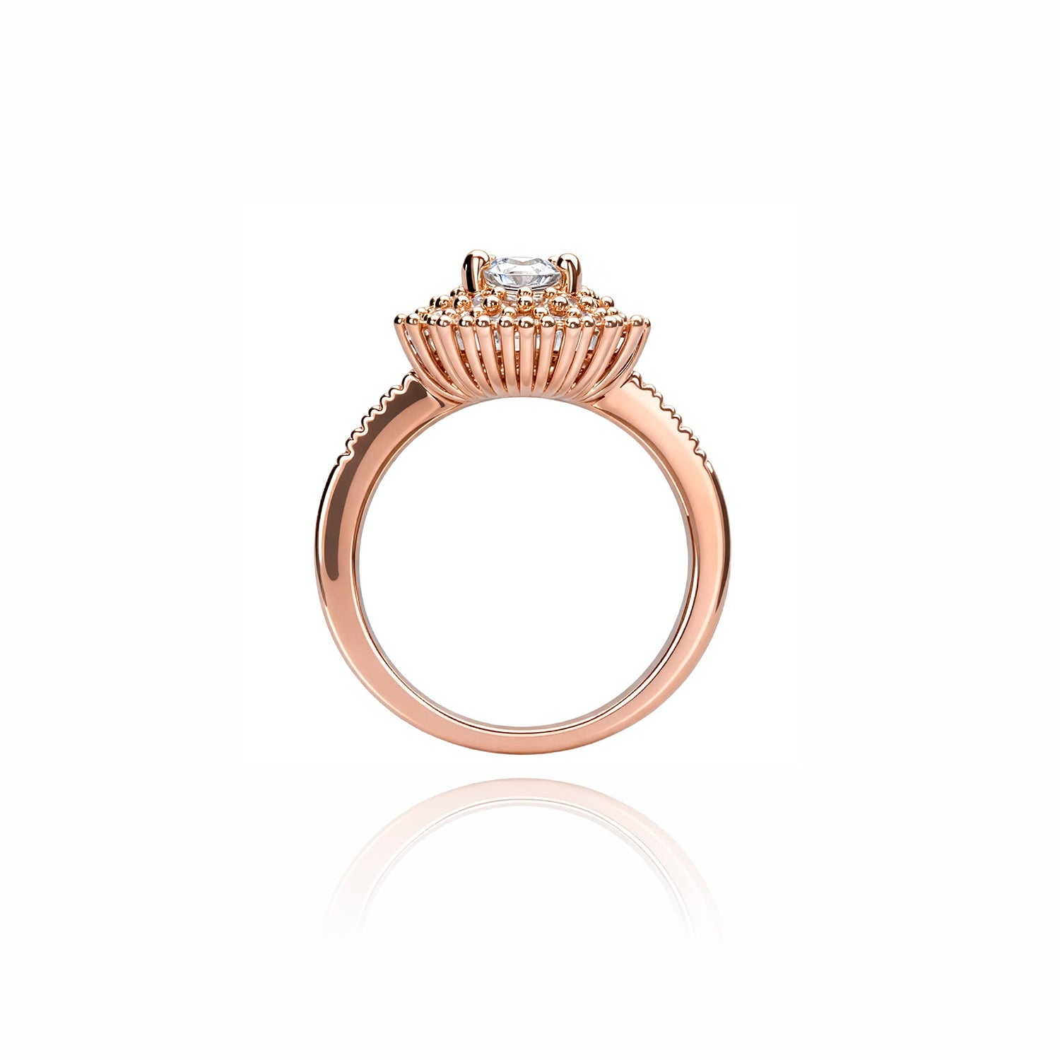 Elegant Gold-Plated Halo Engagement Ring