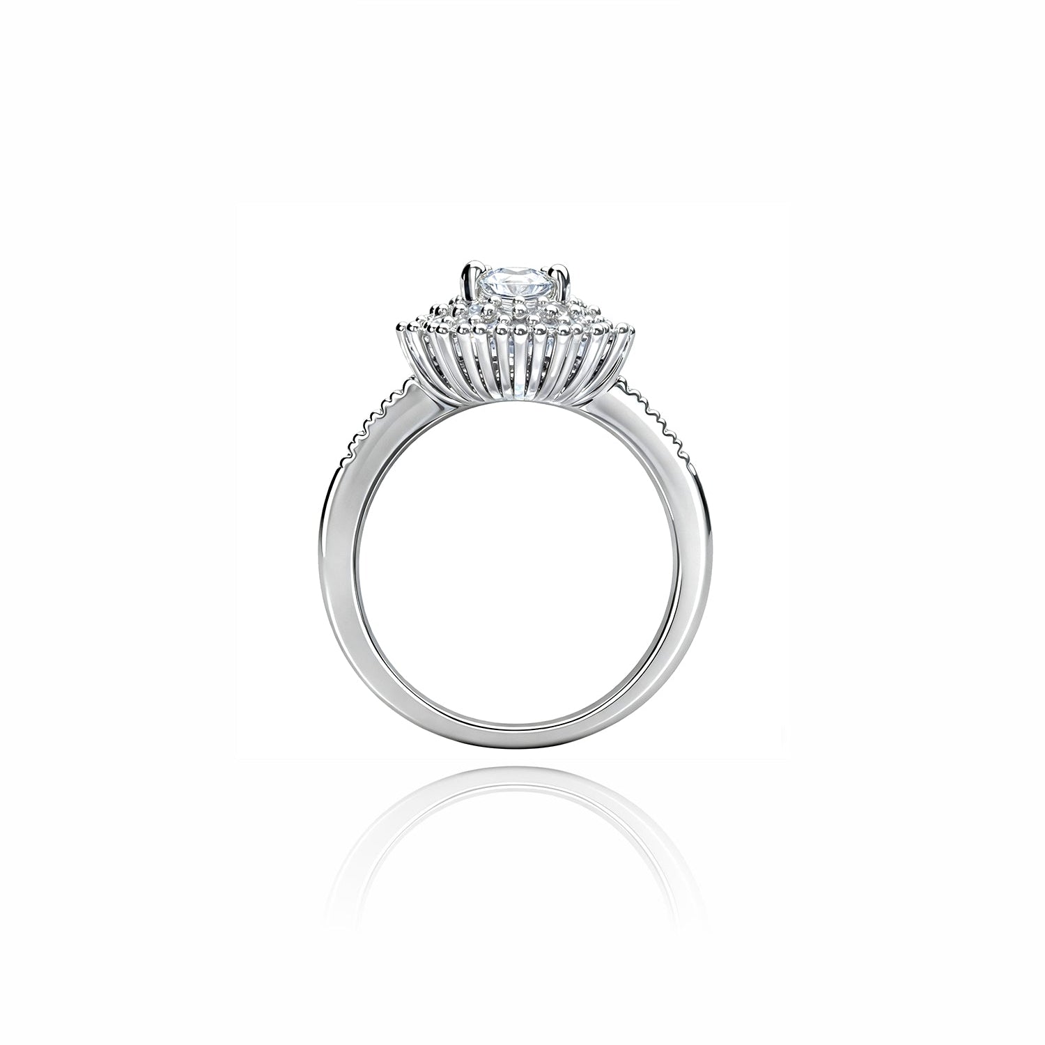 Elegant Gold-Plated Halo Engagement Ring