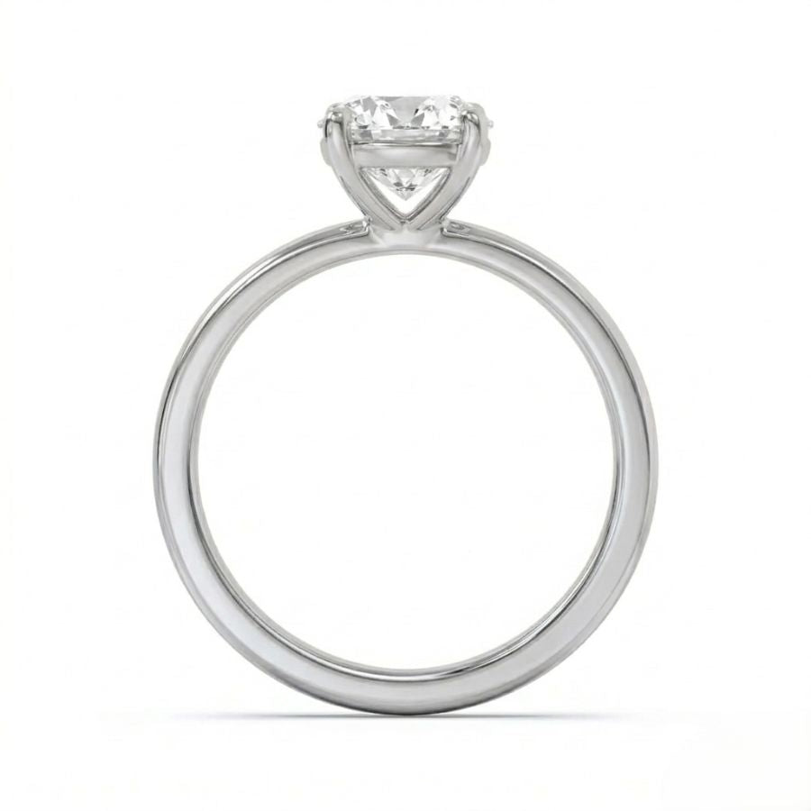 Oval-Cut Diamond Solitaire Ring – Minimalist Prong Setting