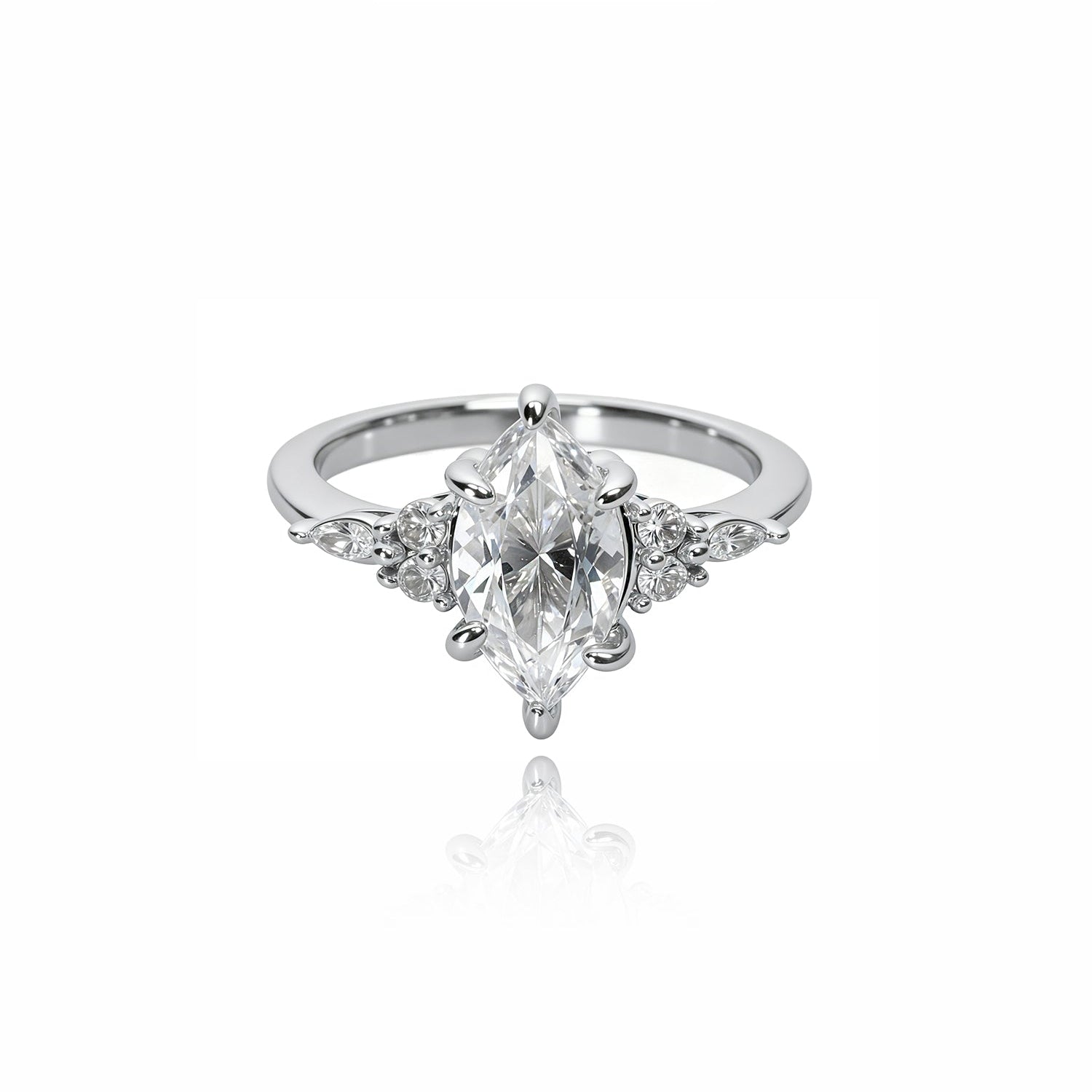 Marquise-Cut Center Stone Engagement Ring