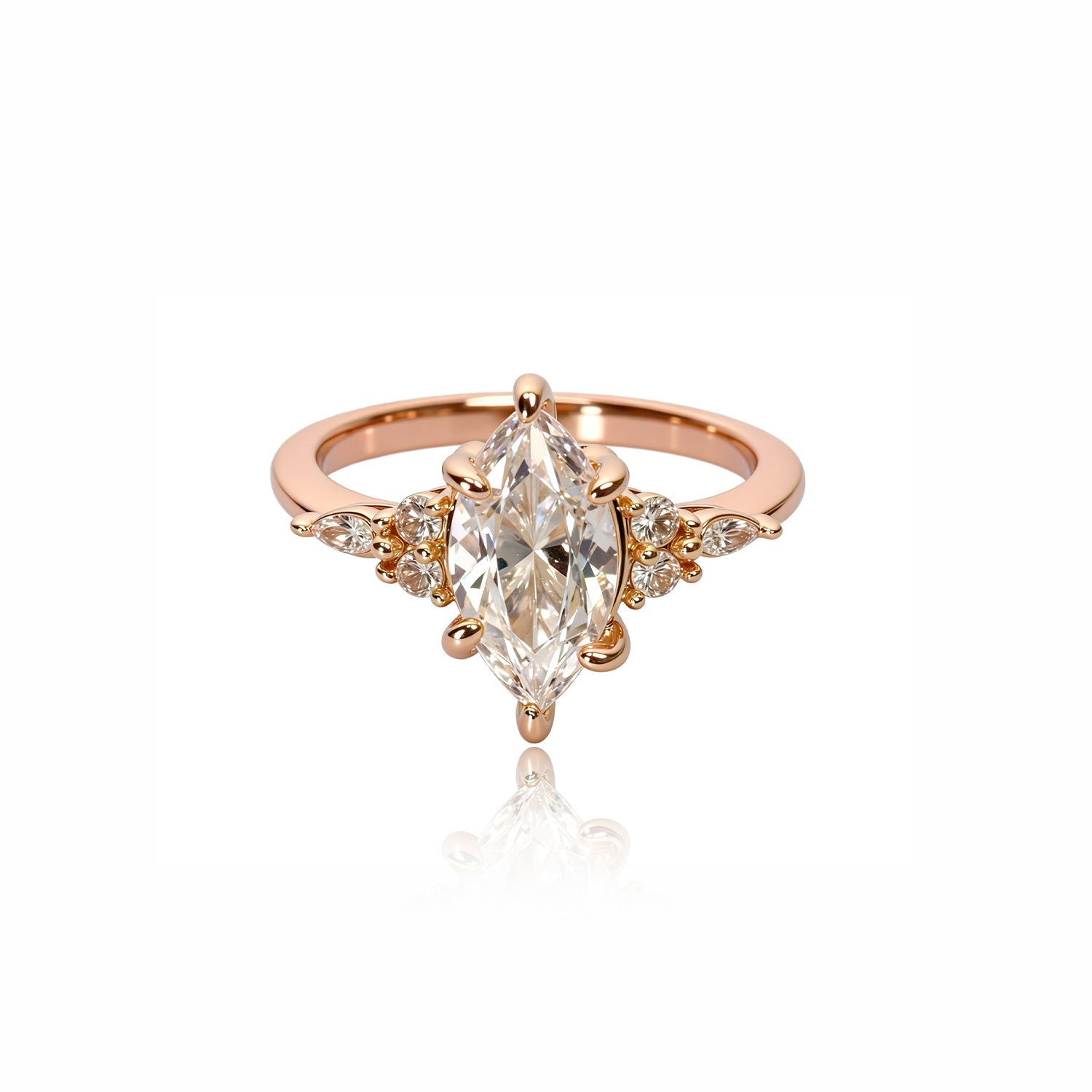 Marquise-Cut Center Stone Engagement Ring