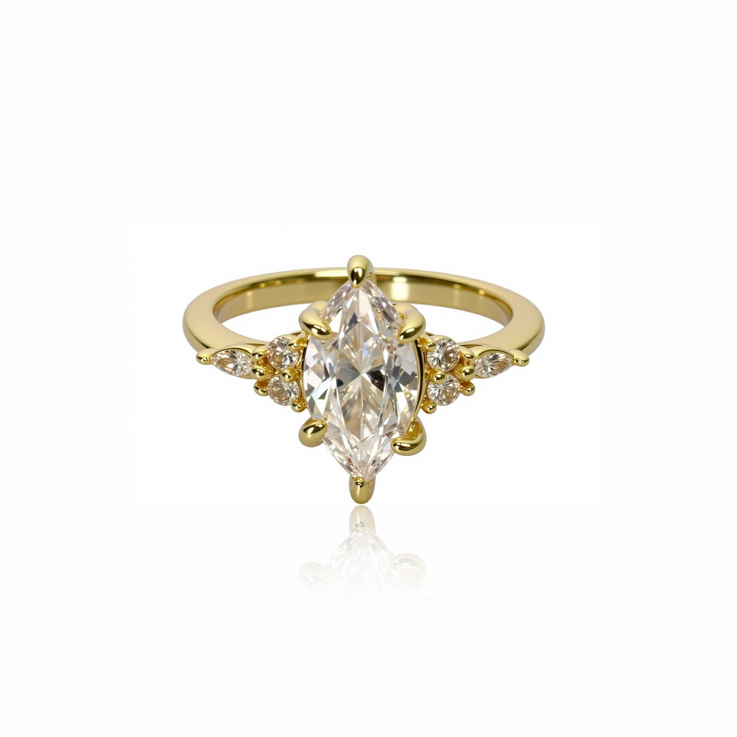 Marquise-Cut Center Stone Engagement Ring