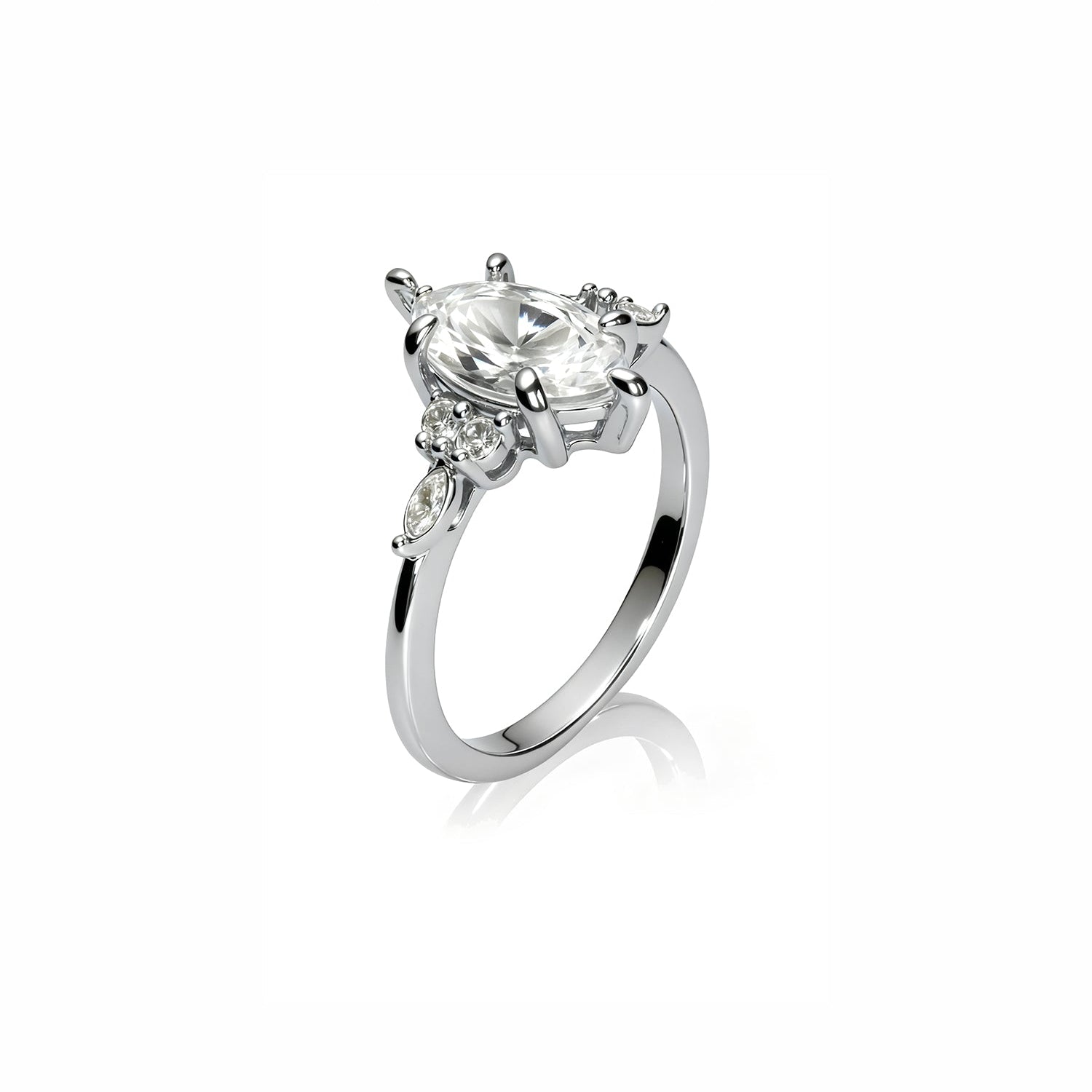 Marquise-Cut Center Stone Engagement Ring