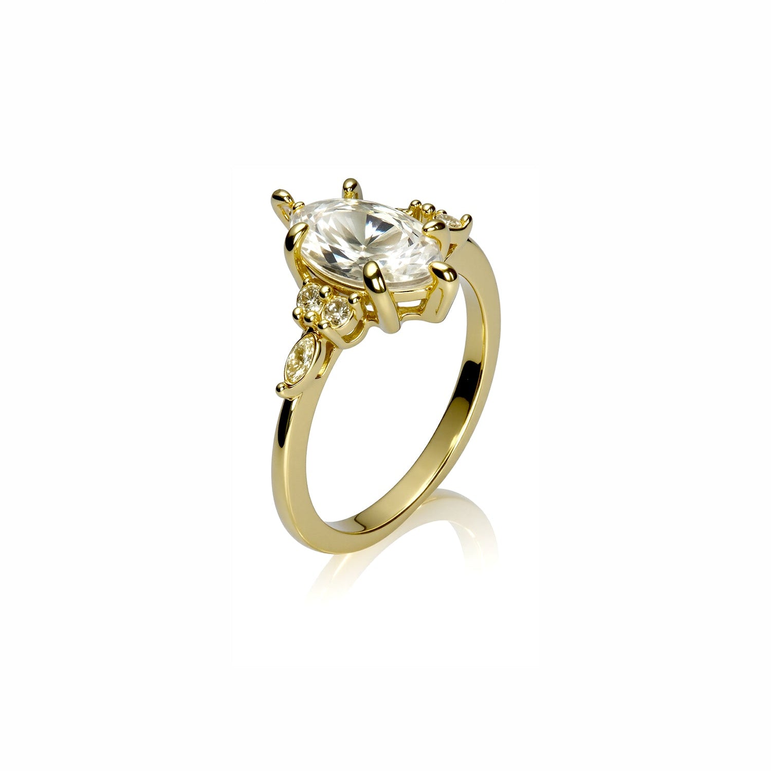 Marquise-Cut Center Stone Engagement Ring