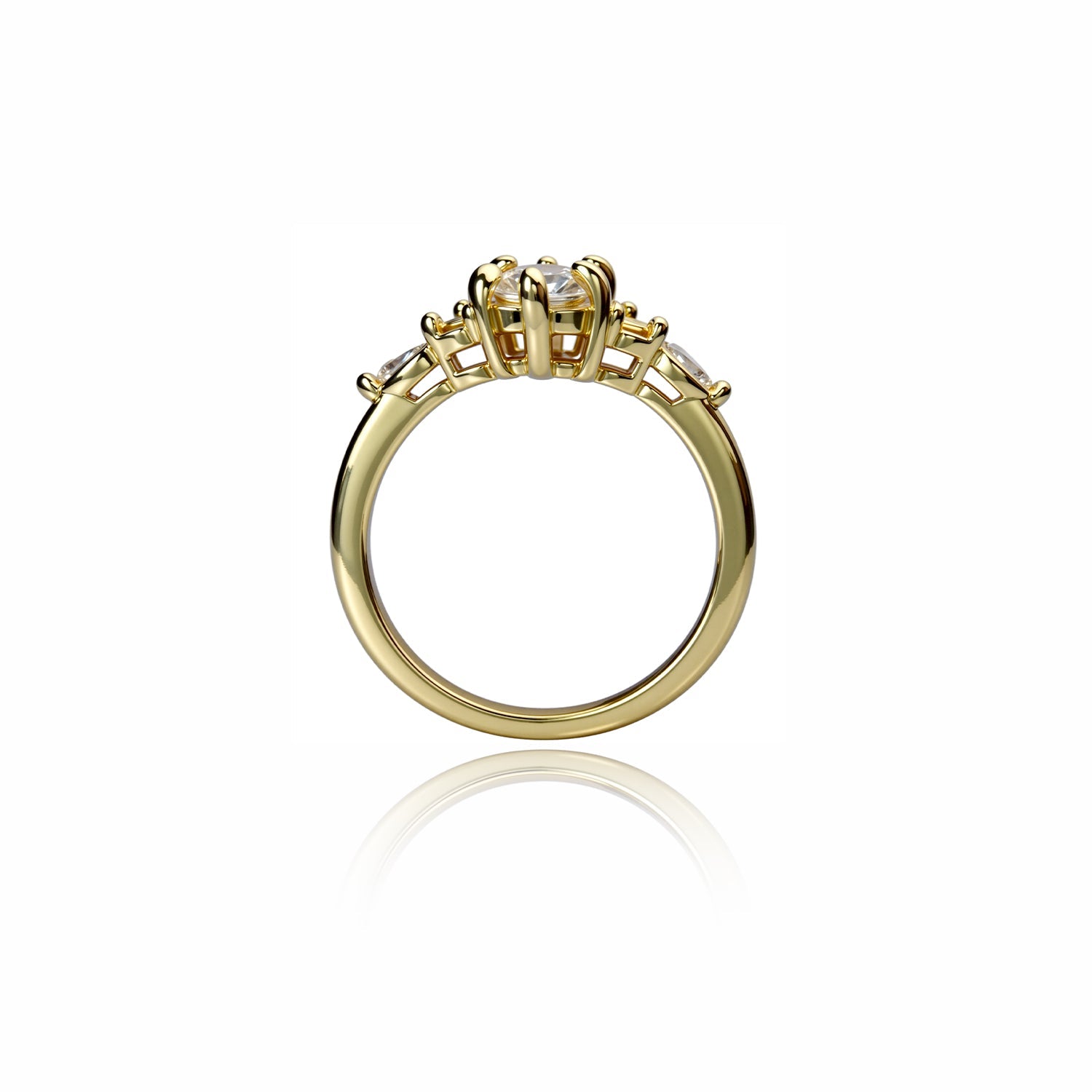 Marquise-Cut Center Stone Engagement Ring