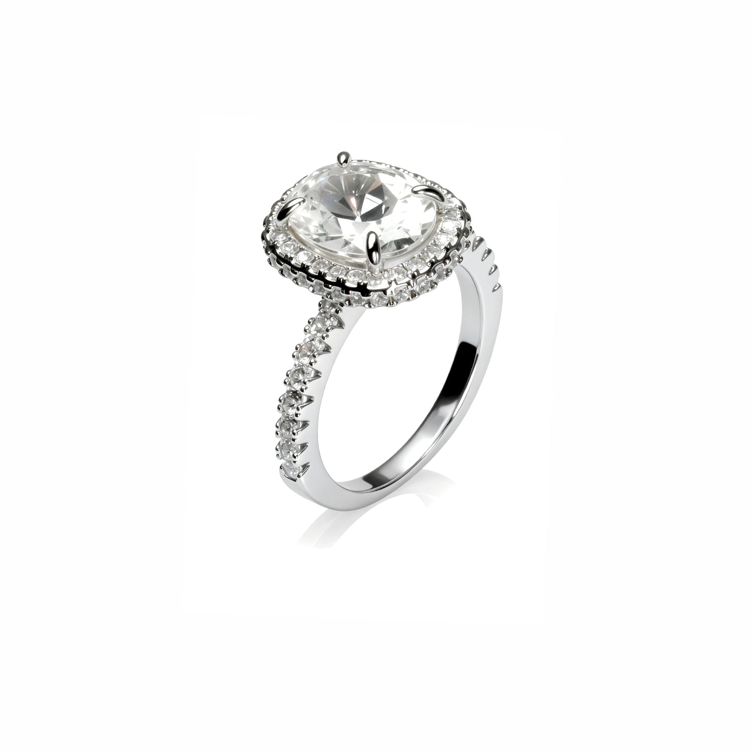 Gold Cushion Cut Halo Lab Diamond Engagement Ring