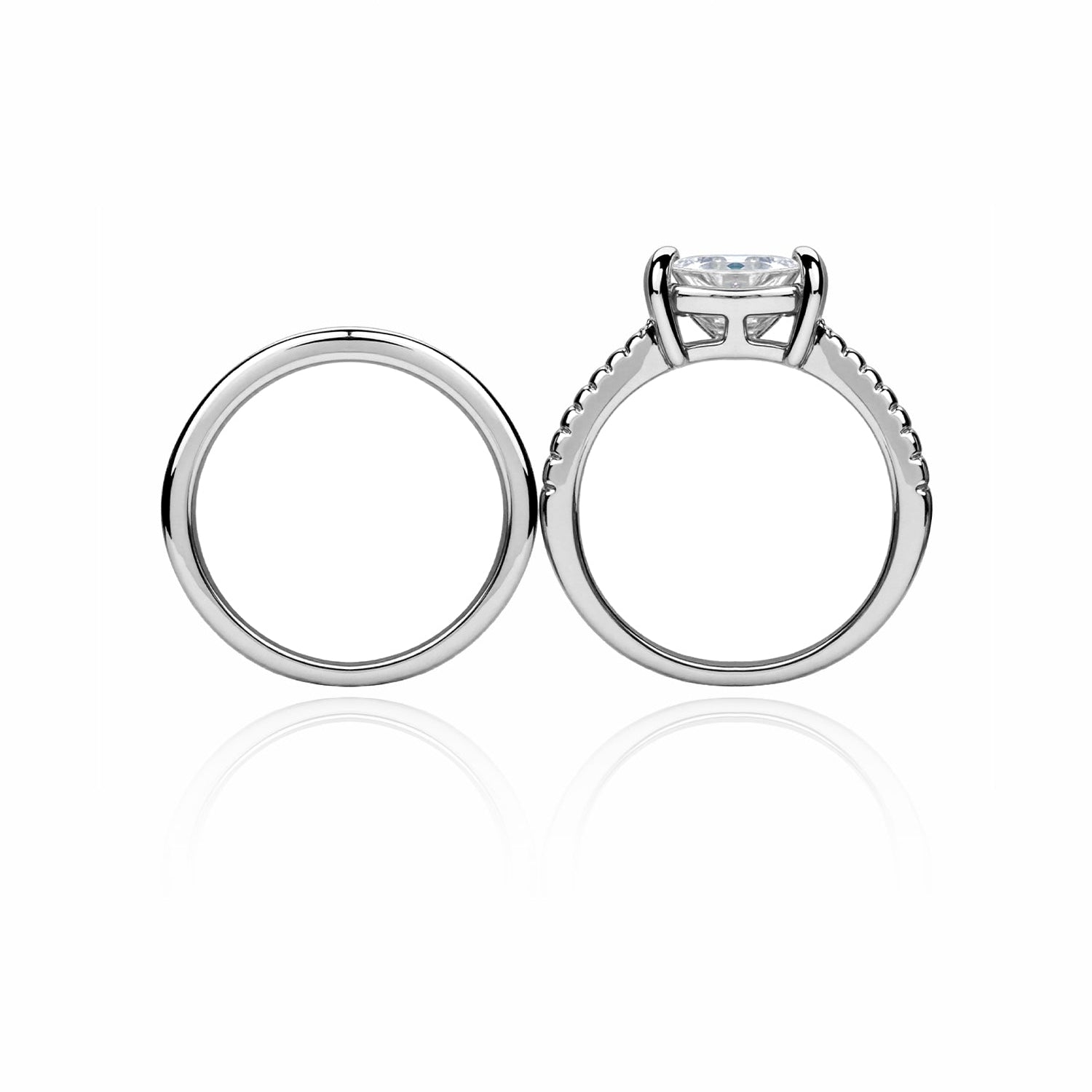 Gold Princess Cut Bridal Ring Set