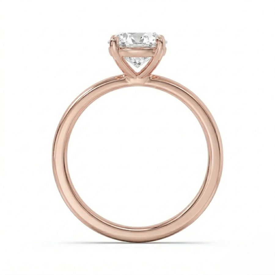 Oval-Cut Diamond Solitaire Ring – Minimalist Prong Setting
