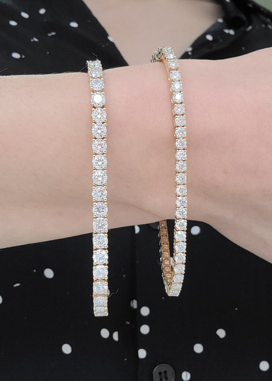14K White Gold 3mm Moissanite Tennis Bracelet