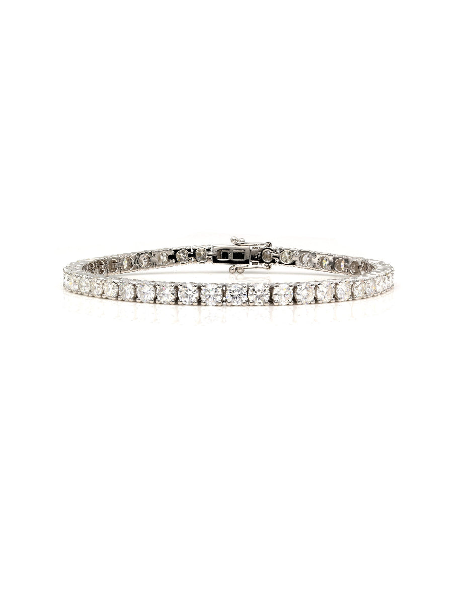 14K White Gold 4mm Moissanite Tennis Bracelet