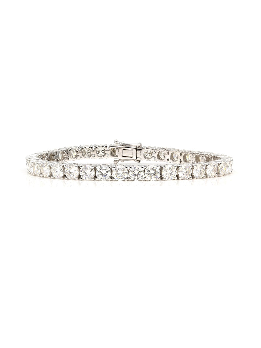 14K White Gold 5mm Moissanite Tennis Bracelet