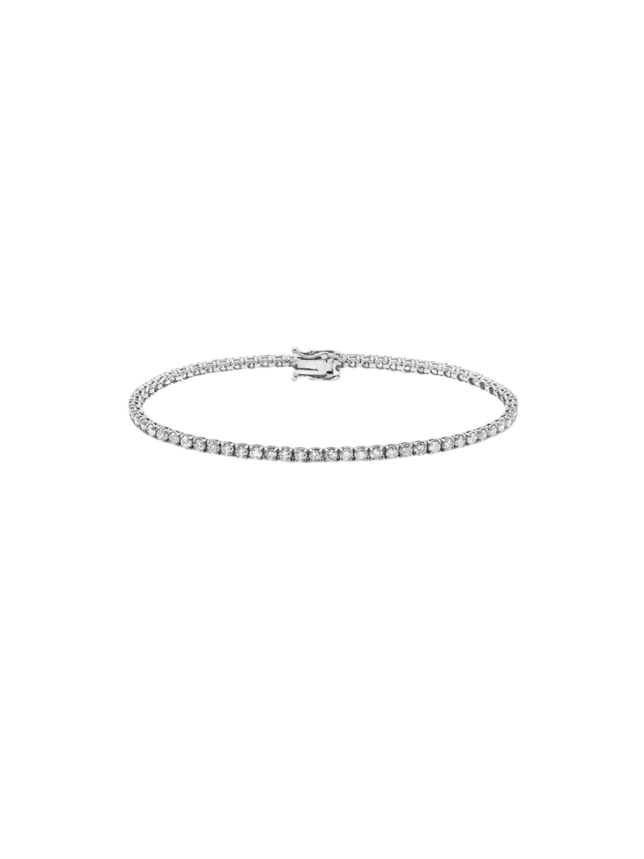 14K Solid Gold 2mm Moissanite Tennis Bracelet