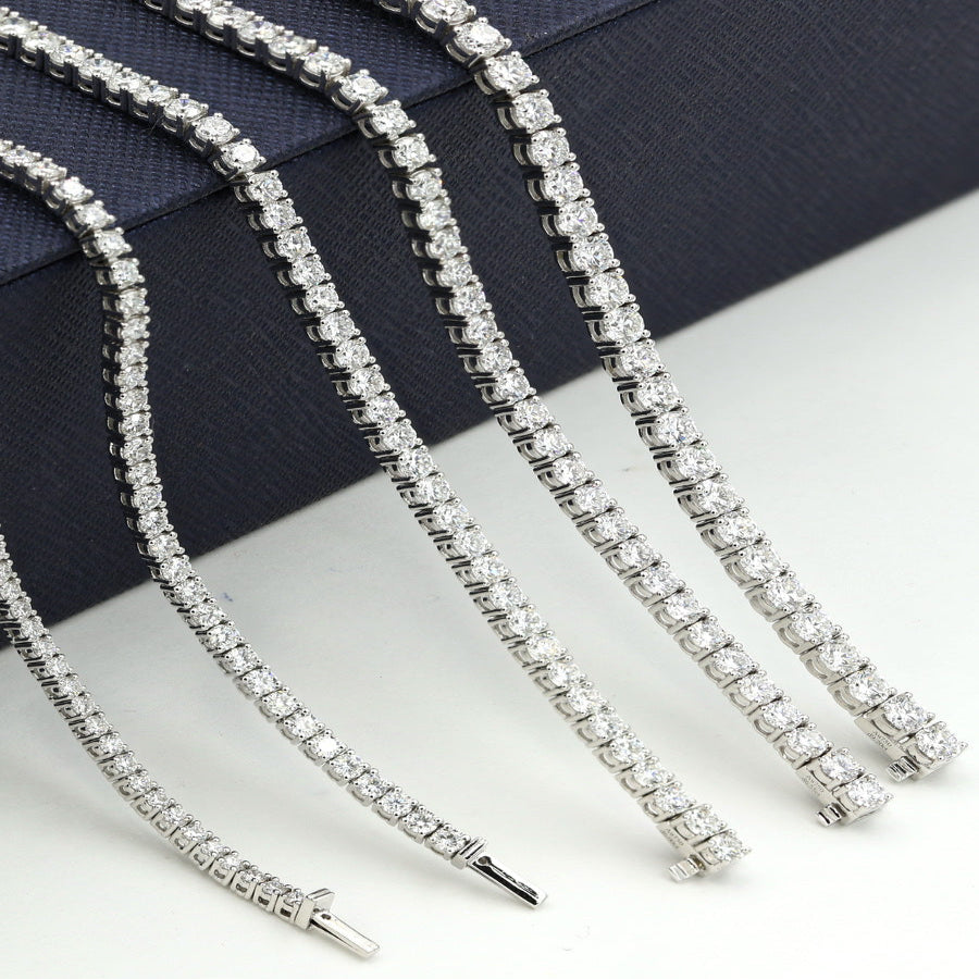 18K White Gold 2.5mm Lab Diamond Tennis Bracelet