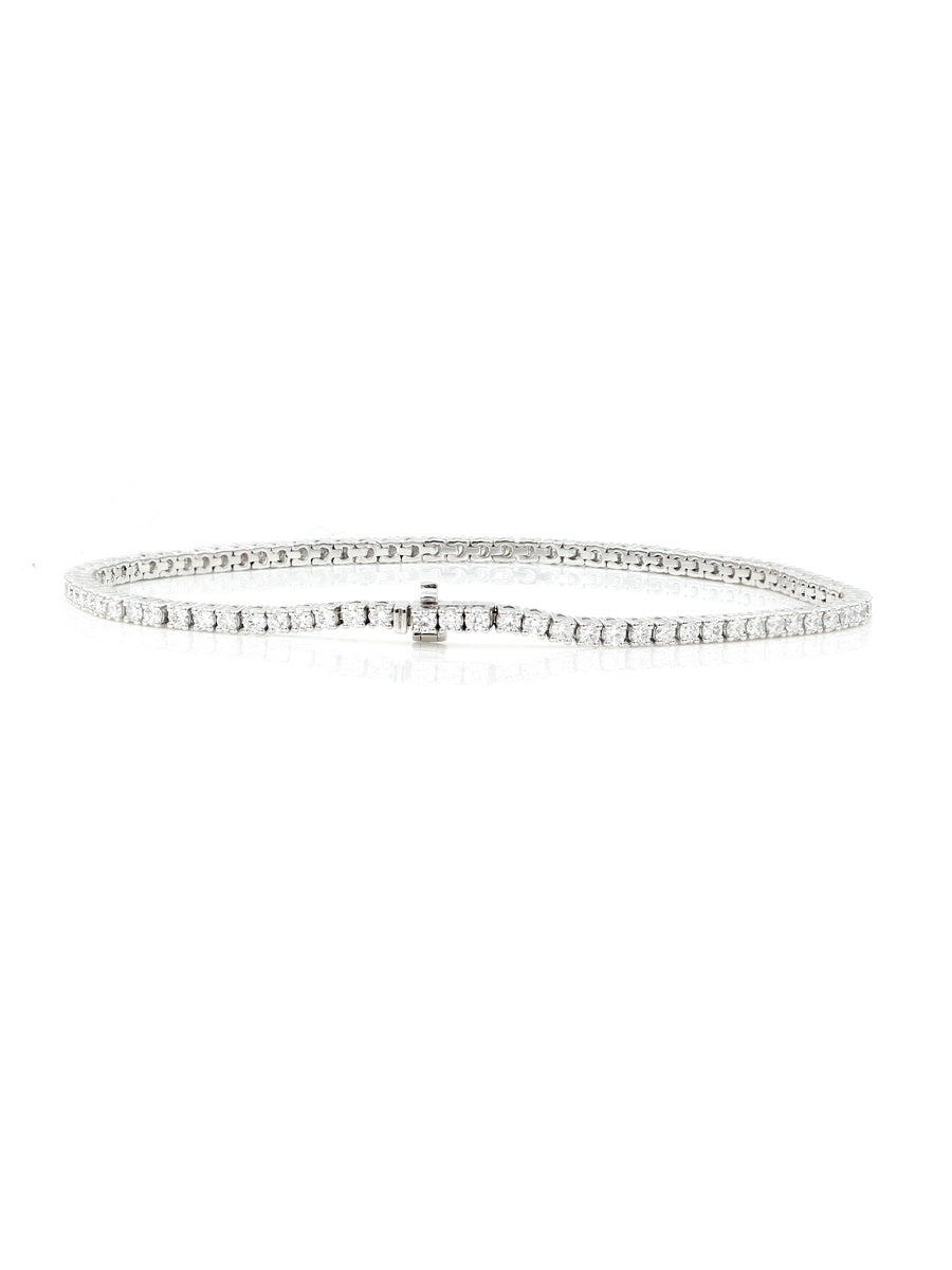18K White Gold 2.5mm Lab Diamond Tennis Bracelet