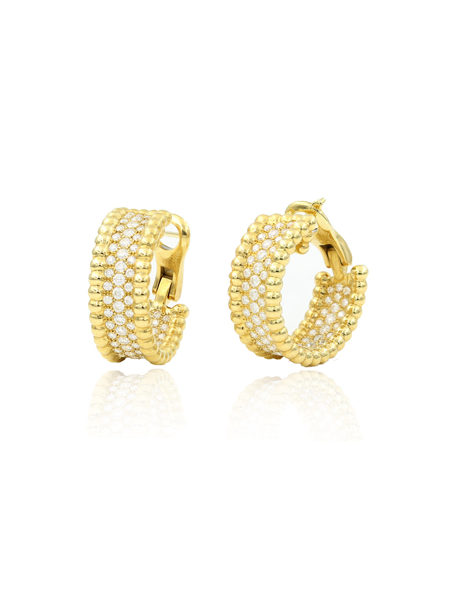 18K Yellow Gold 1.43CTW Moissanite Hoop Earrings