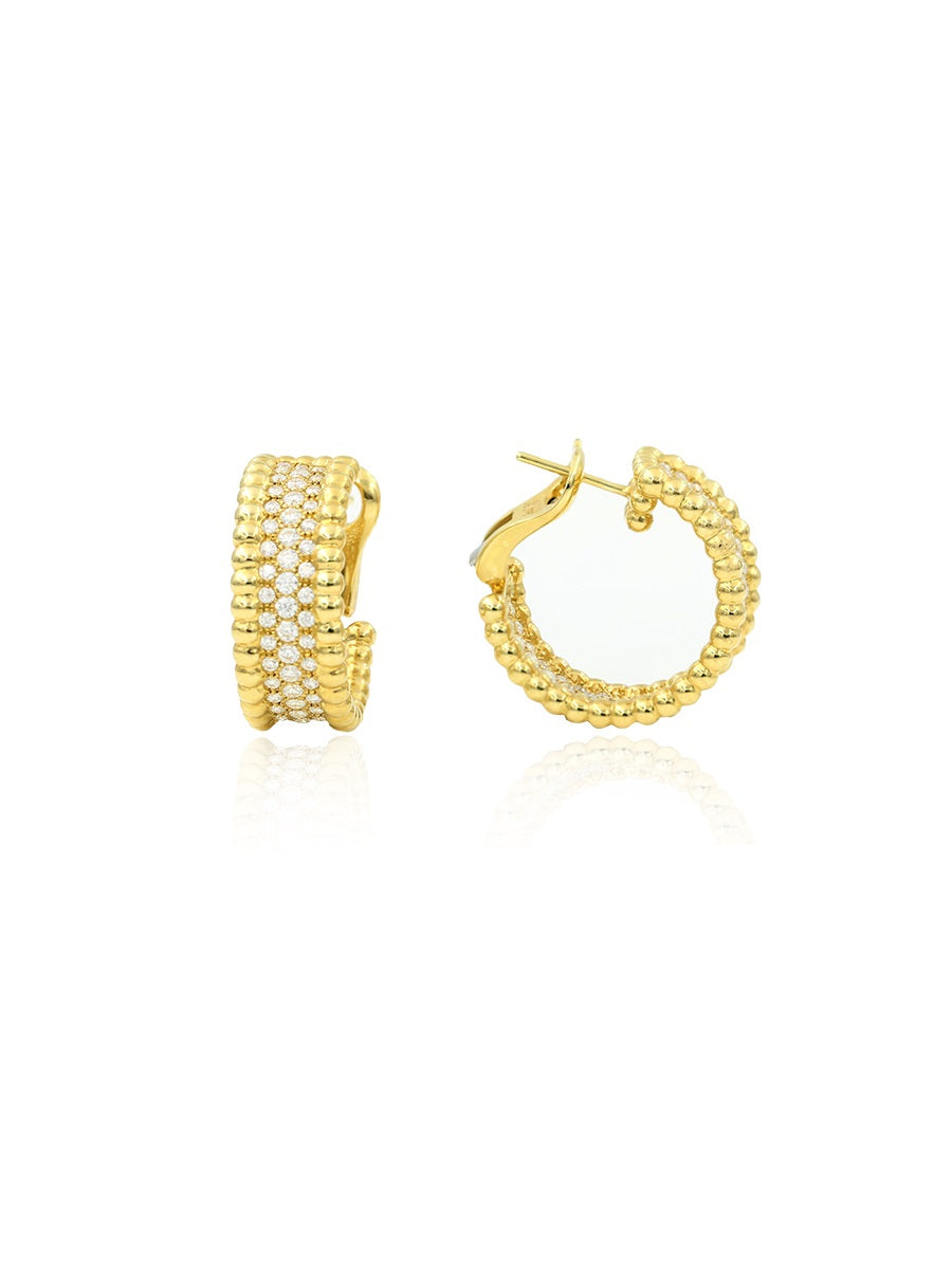 18K Yellow Gold 1.43CTW Moissanite Hoop Earrings