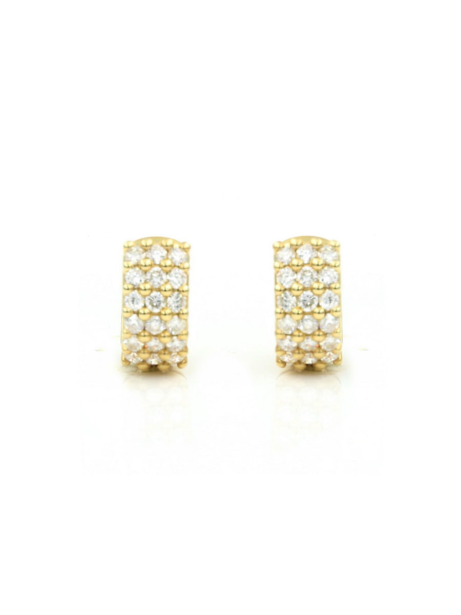 14K Yellow Gold 0.8CTW Moissanite Hoop Earrings