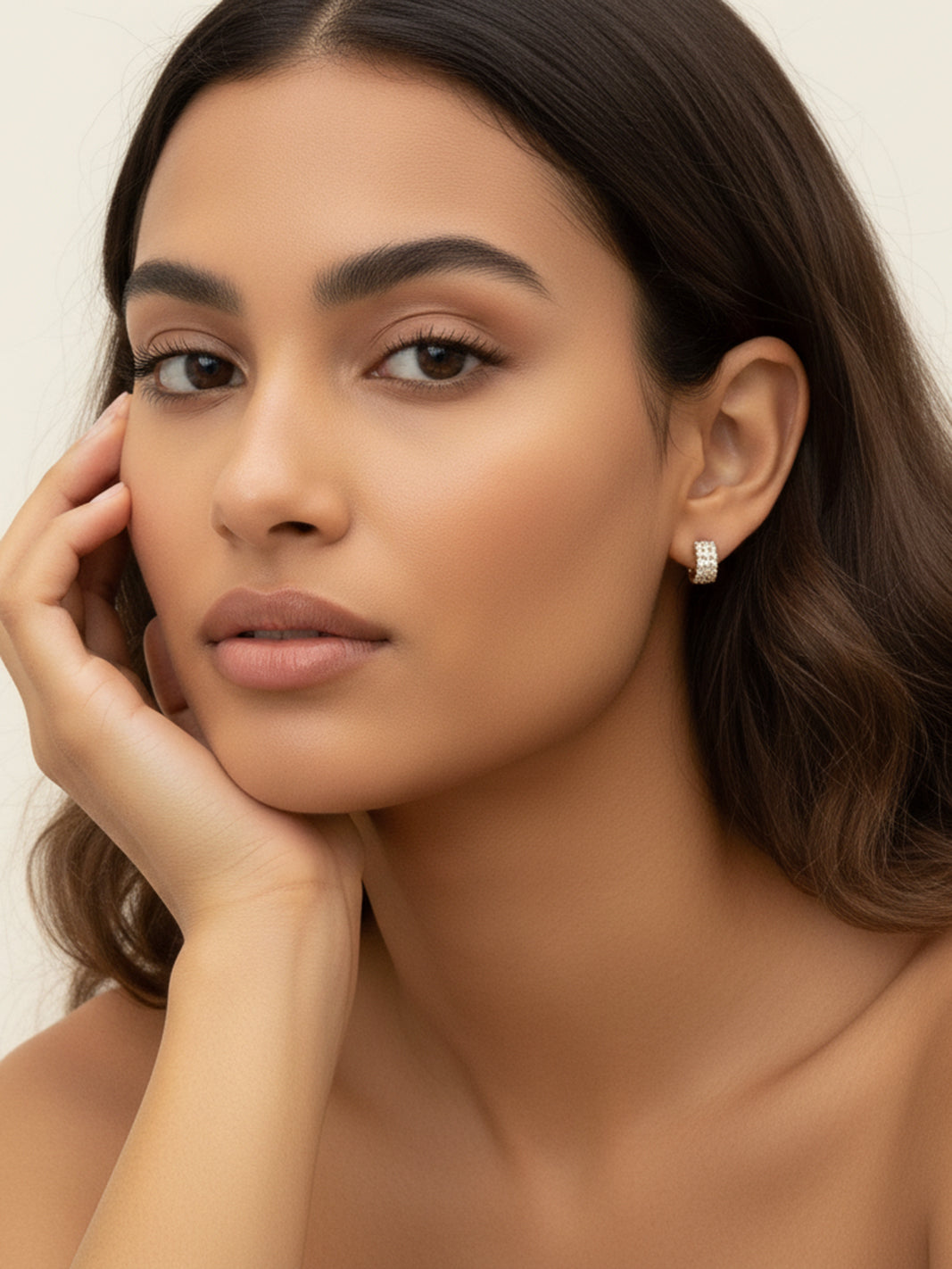 14K Yellow Gold 0.8CTW Moissanite Hoop Earrings
