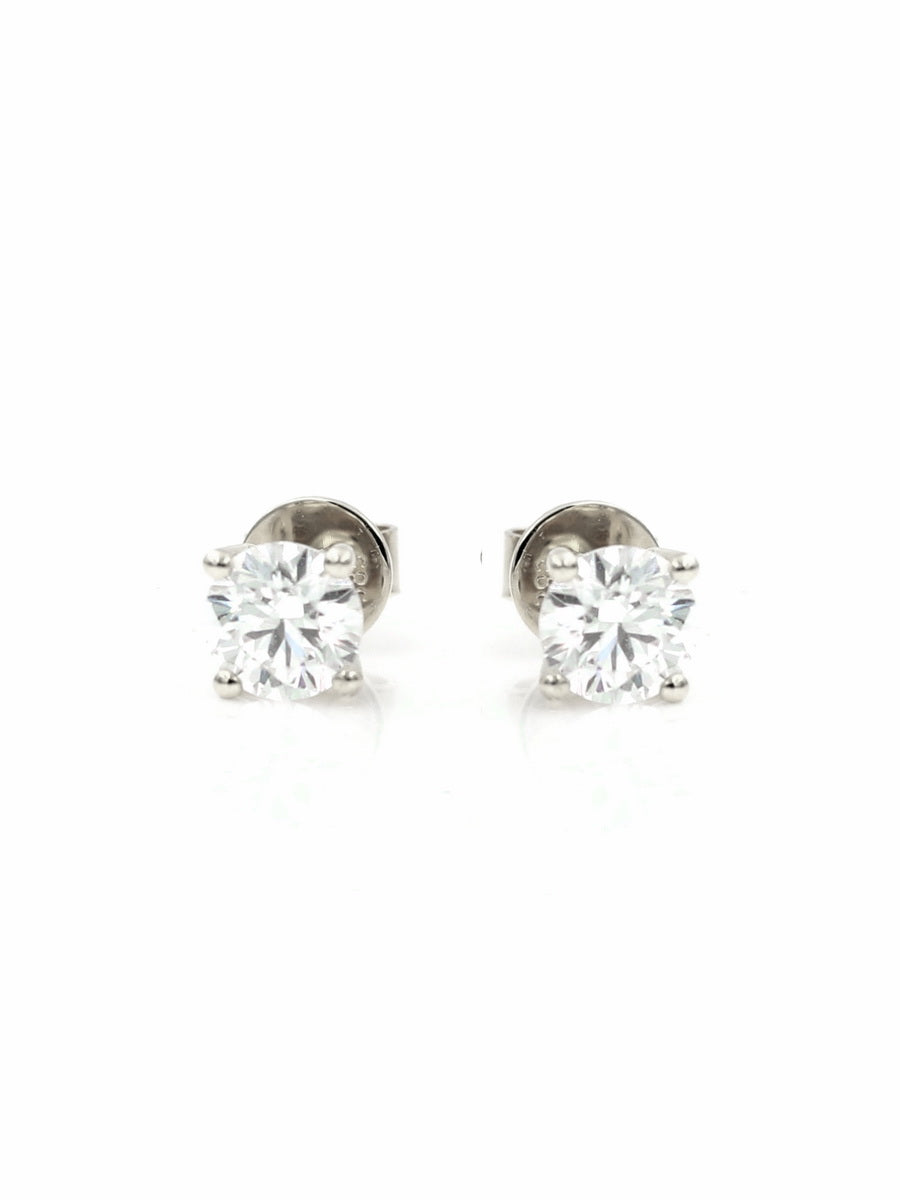 14K Solid Gold Lab-Grown Diamond Four-Prong Studs Earrings