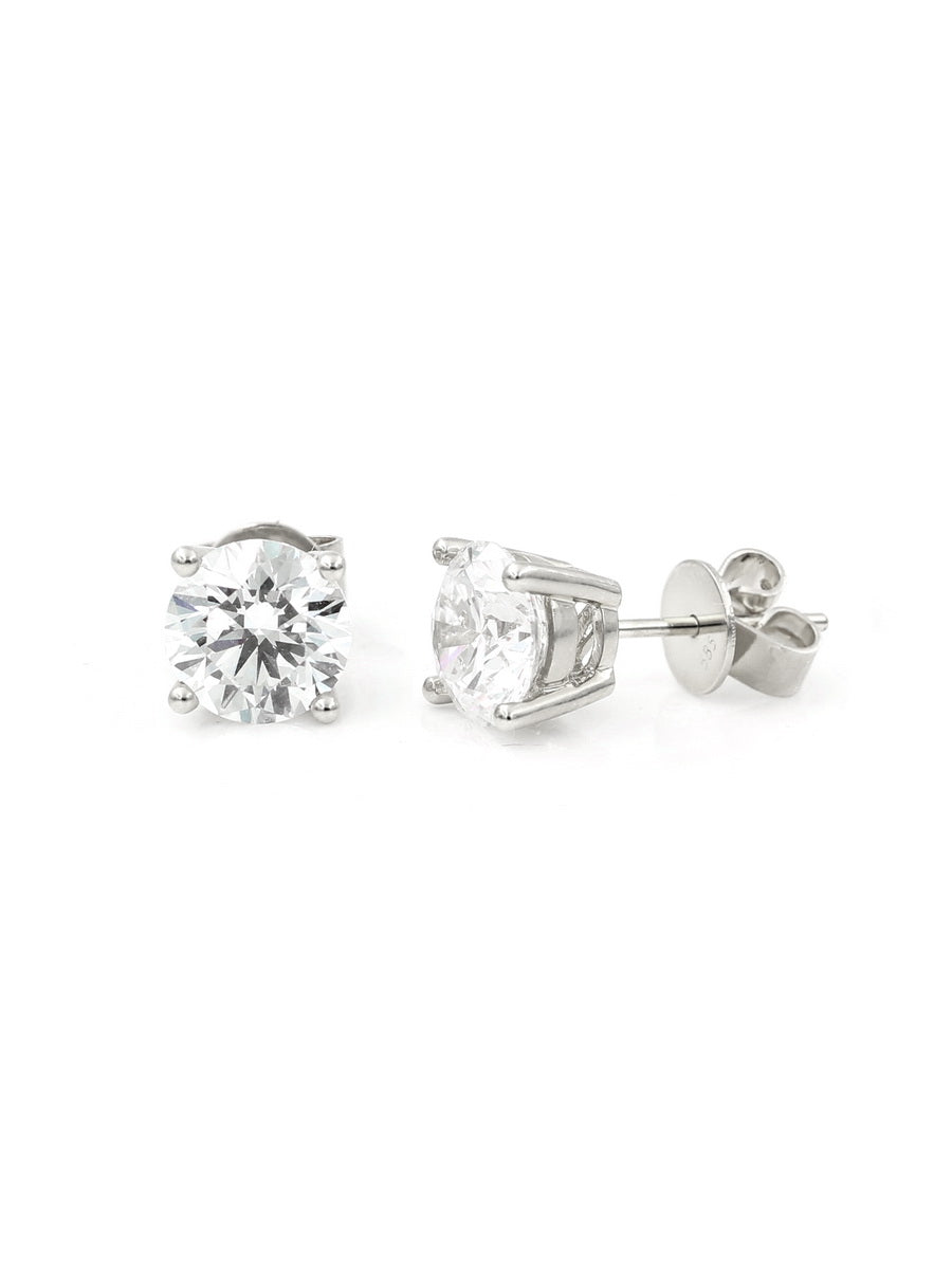14K Solid Gold Lab-Grown Diamond Four-Prong Studs Earrings
