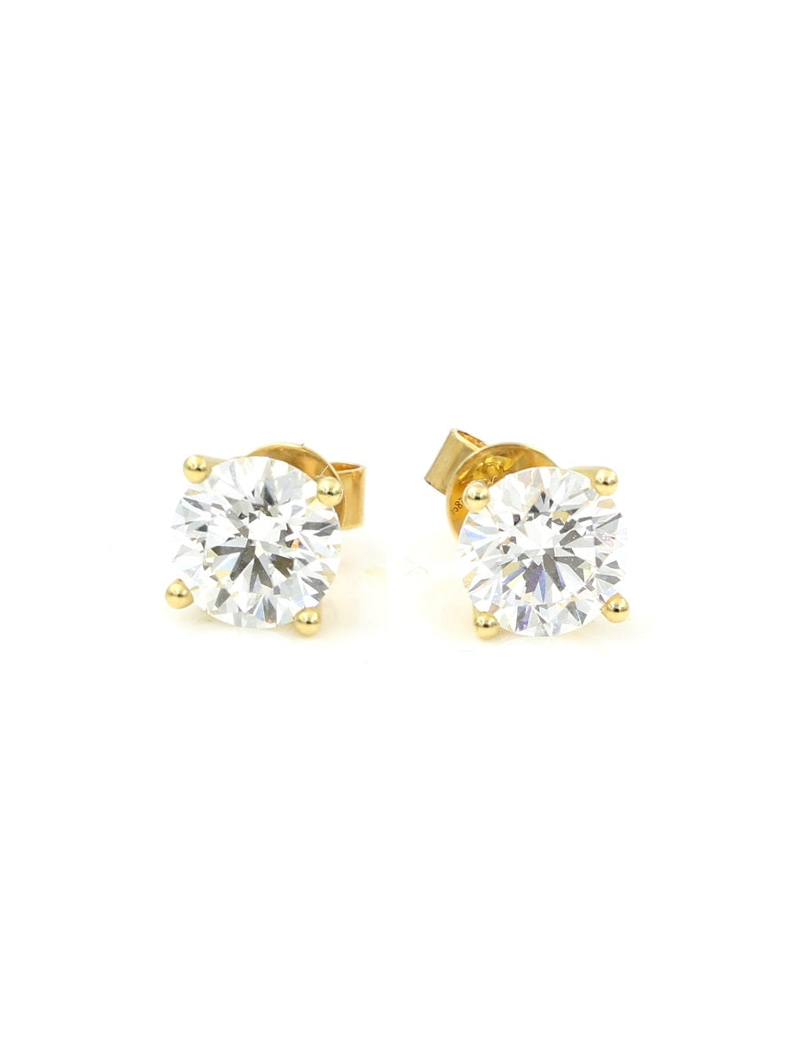 14K Solid Gold Lab-Grown Diamond Four-Prong Studs Earrings