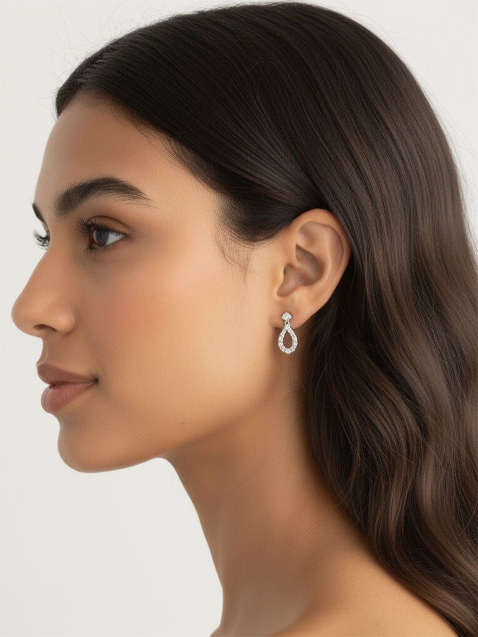 14K White Gold 1.22CTW Lab-Grown Diamond Tear Drop Earrings
