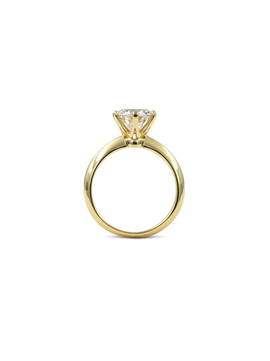 14K Gold Round Cut 3.0Ct Moissanite Solitaire Ring